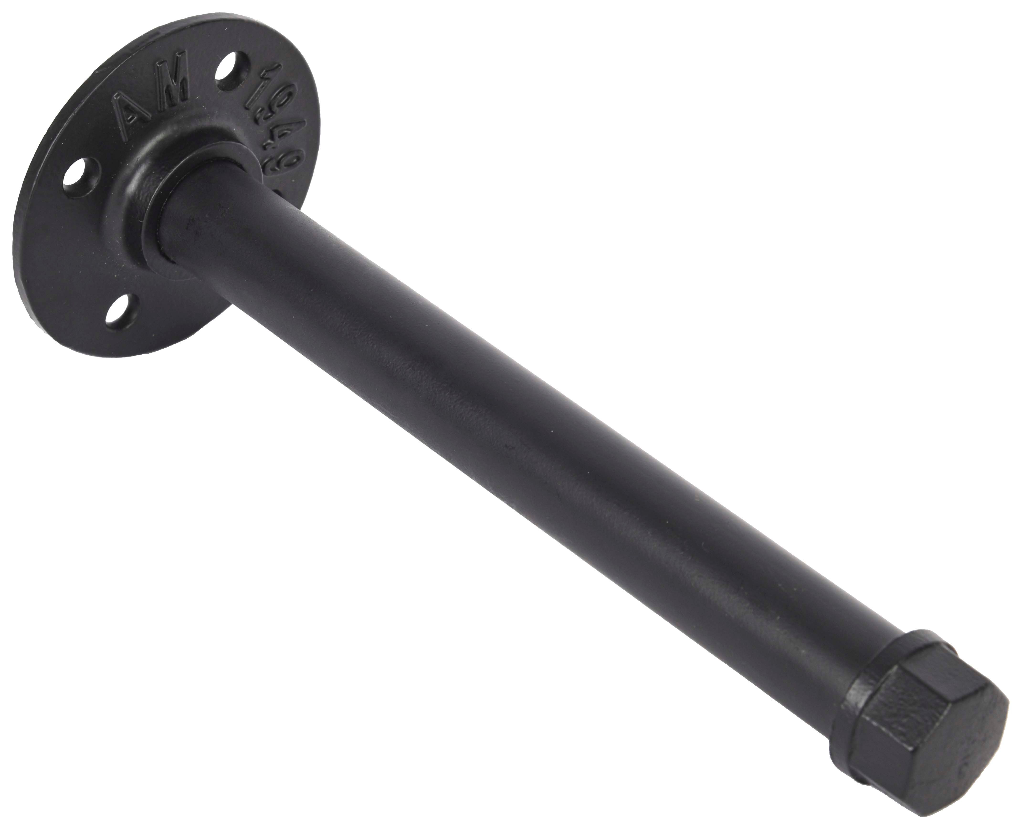 Image of Wickes Pipe Black Shelf Bracket - 150mm