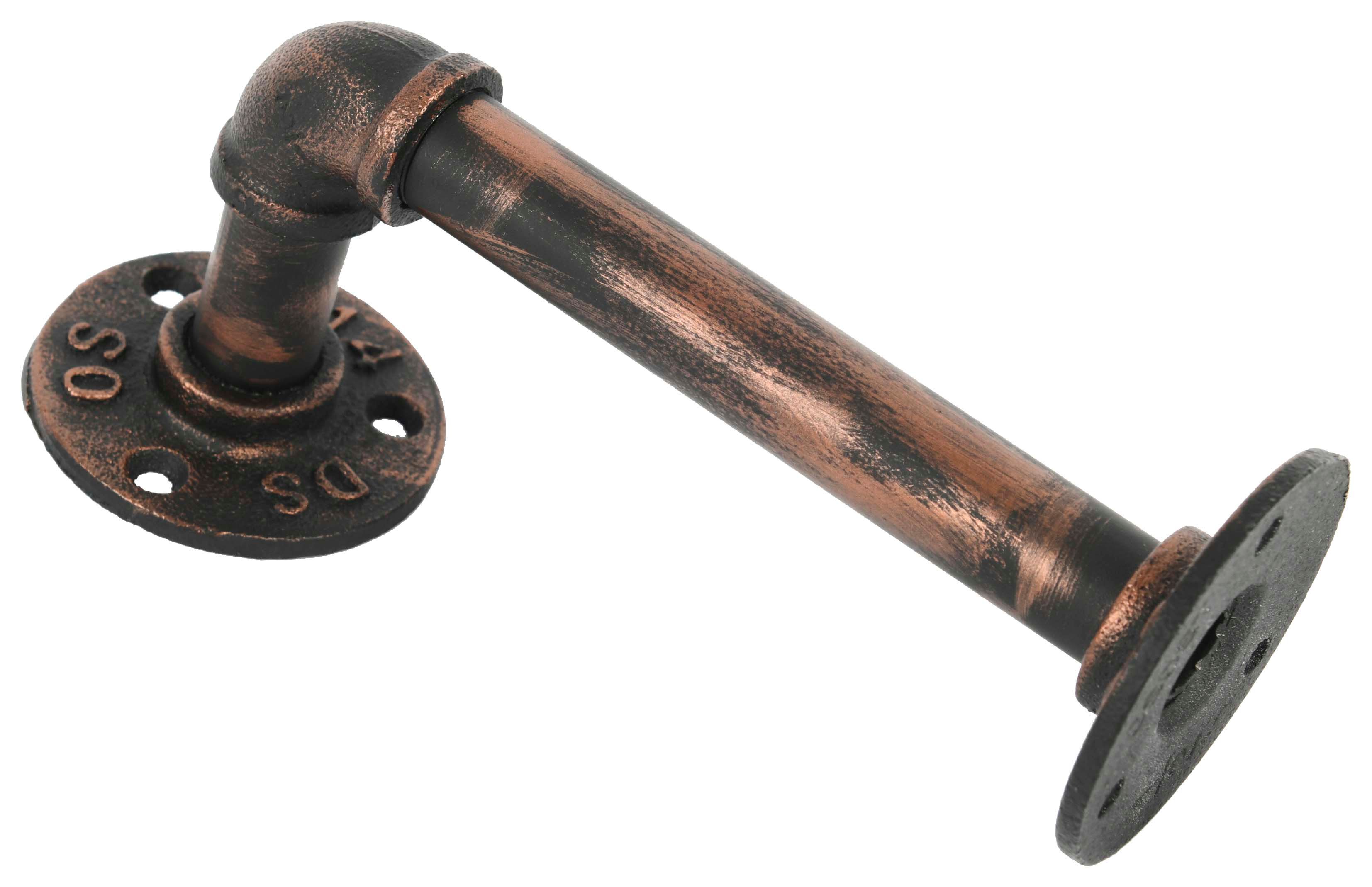 Pipe L Shape Antique Copper Shelf Bracket - 80 x 150mm