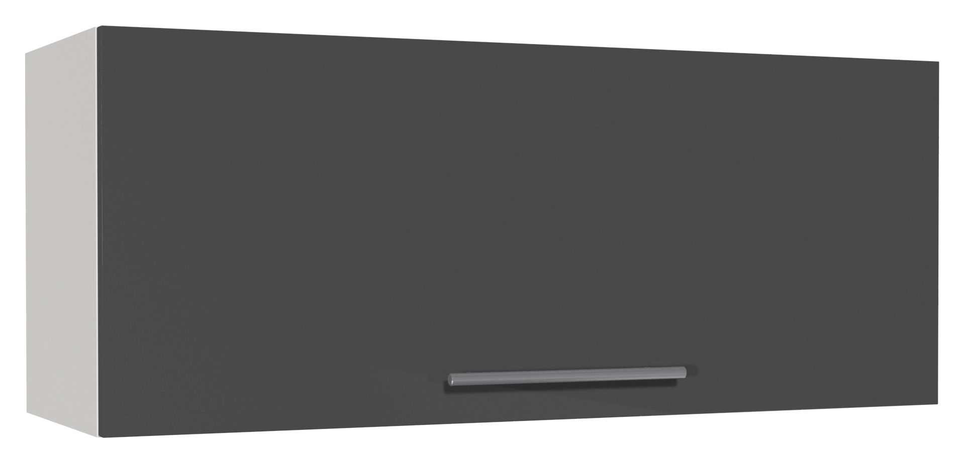 Image of Orlando Dark Grey Gloss Slab Narrow Wall Unit - 900mm