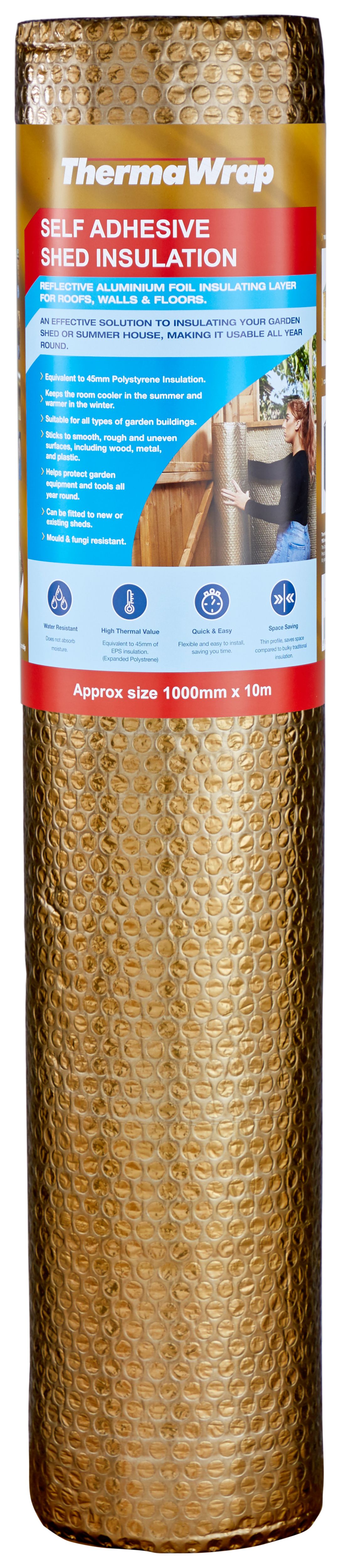 Image of ThermaWrap Self-Adhesive Shed Insulation Roll - 1000mm x 10m