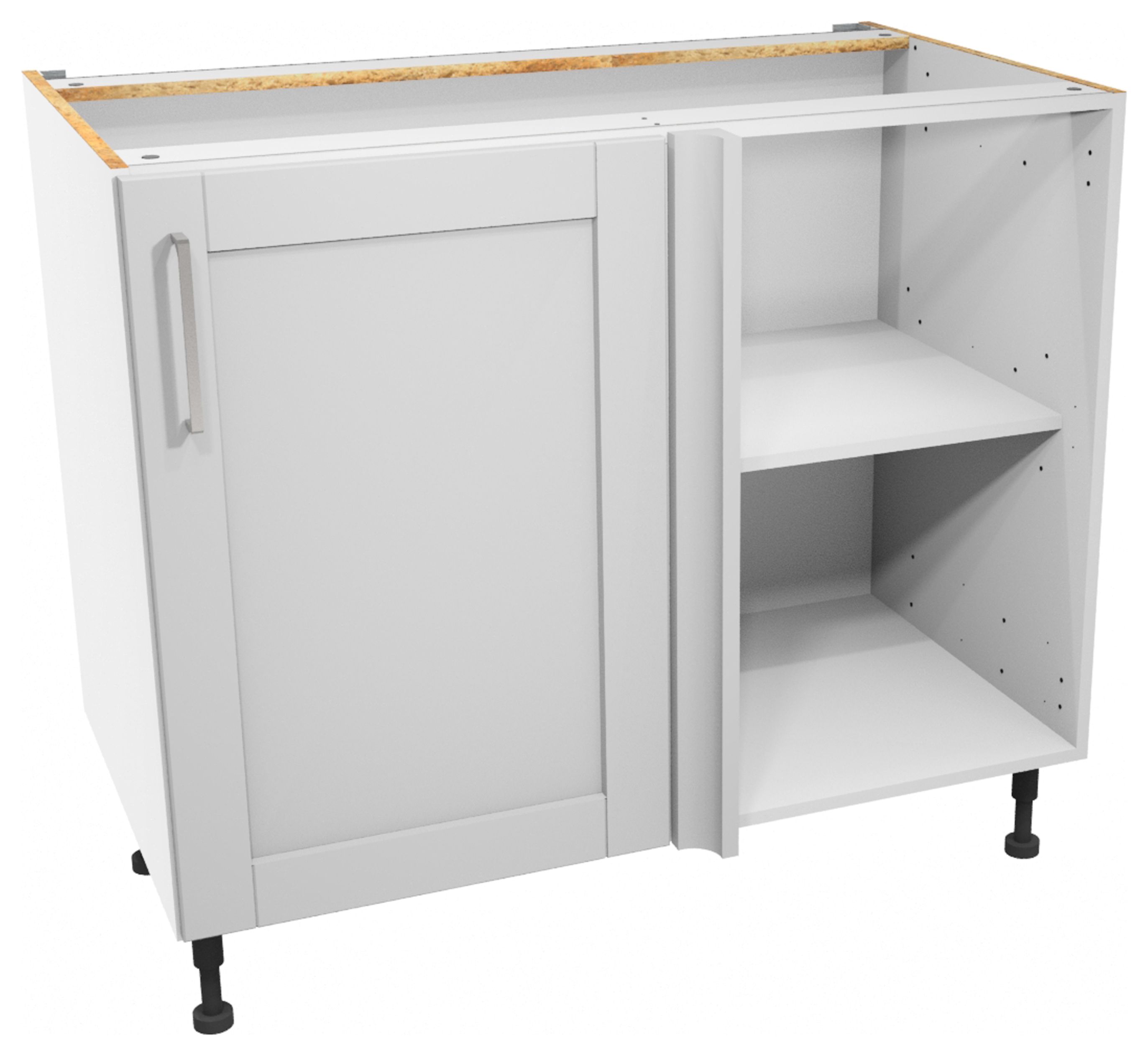 Image of Wickes Ohio Grey Shaker Corner Base Unit - 1000mm