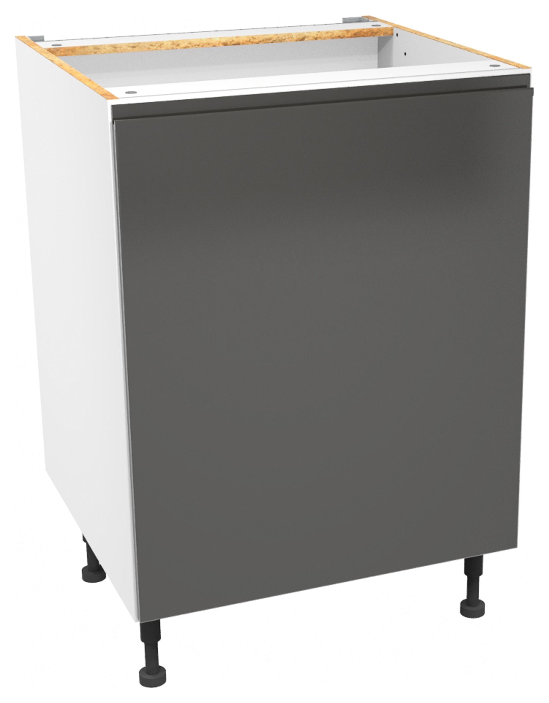 Madison Dark Grey Gloss Handleless Base Unit - 600mm