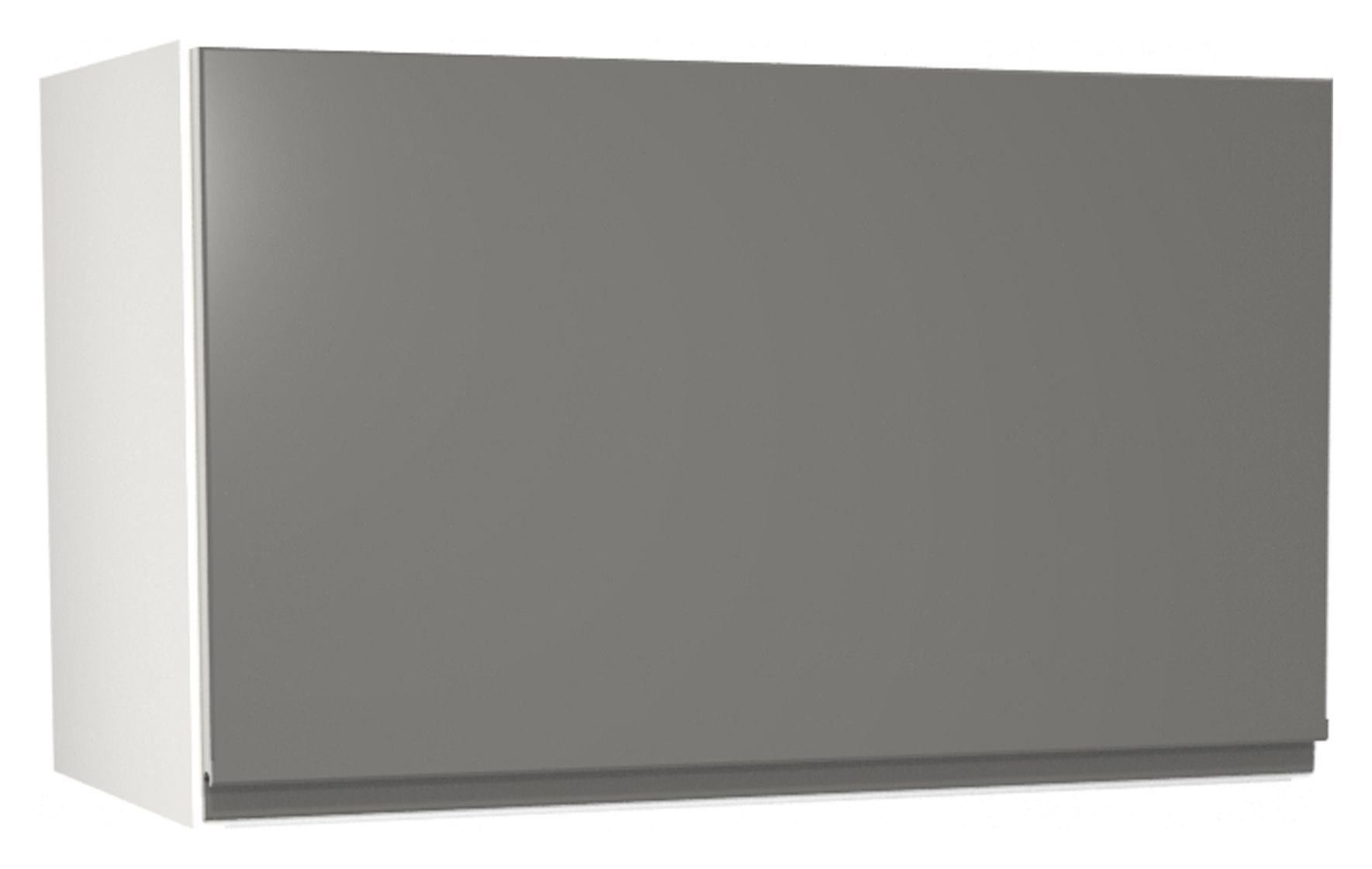 Image of Madison Dark Grey Gloss Handleless Narrow Wall Unit - 600mm
