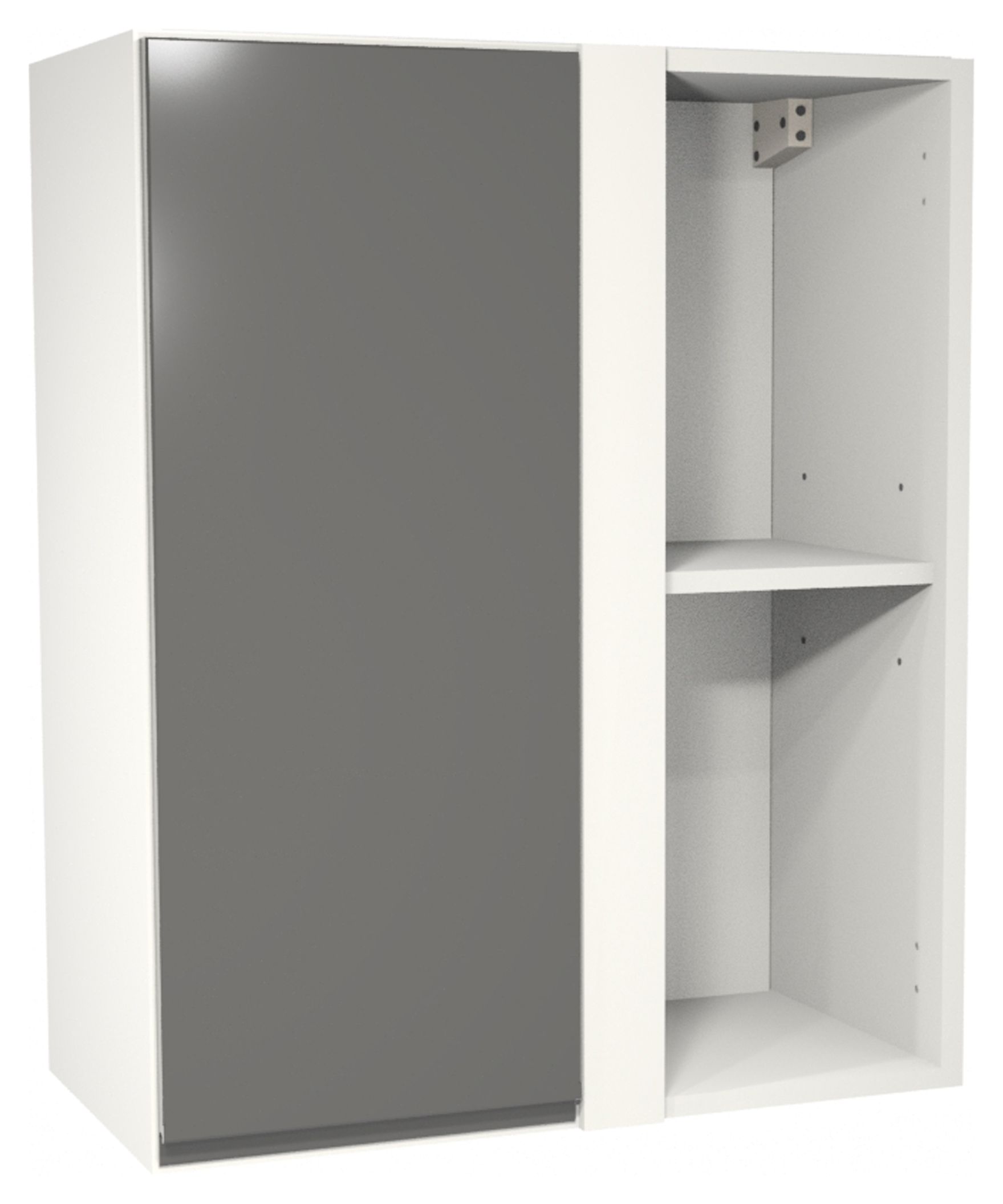 Madison Dark Grey Gloss Handleless Corner Wall Unit - 600mm