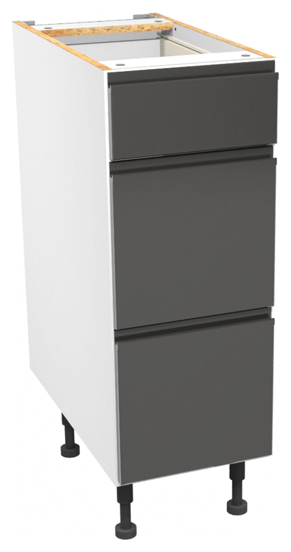 Image of Madison Dark Grey Gloss Handleless Drawer Unit - 300mm