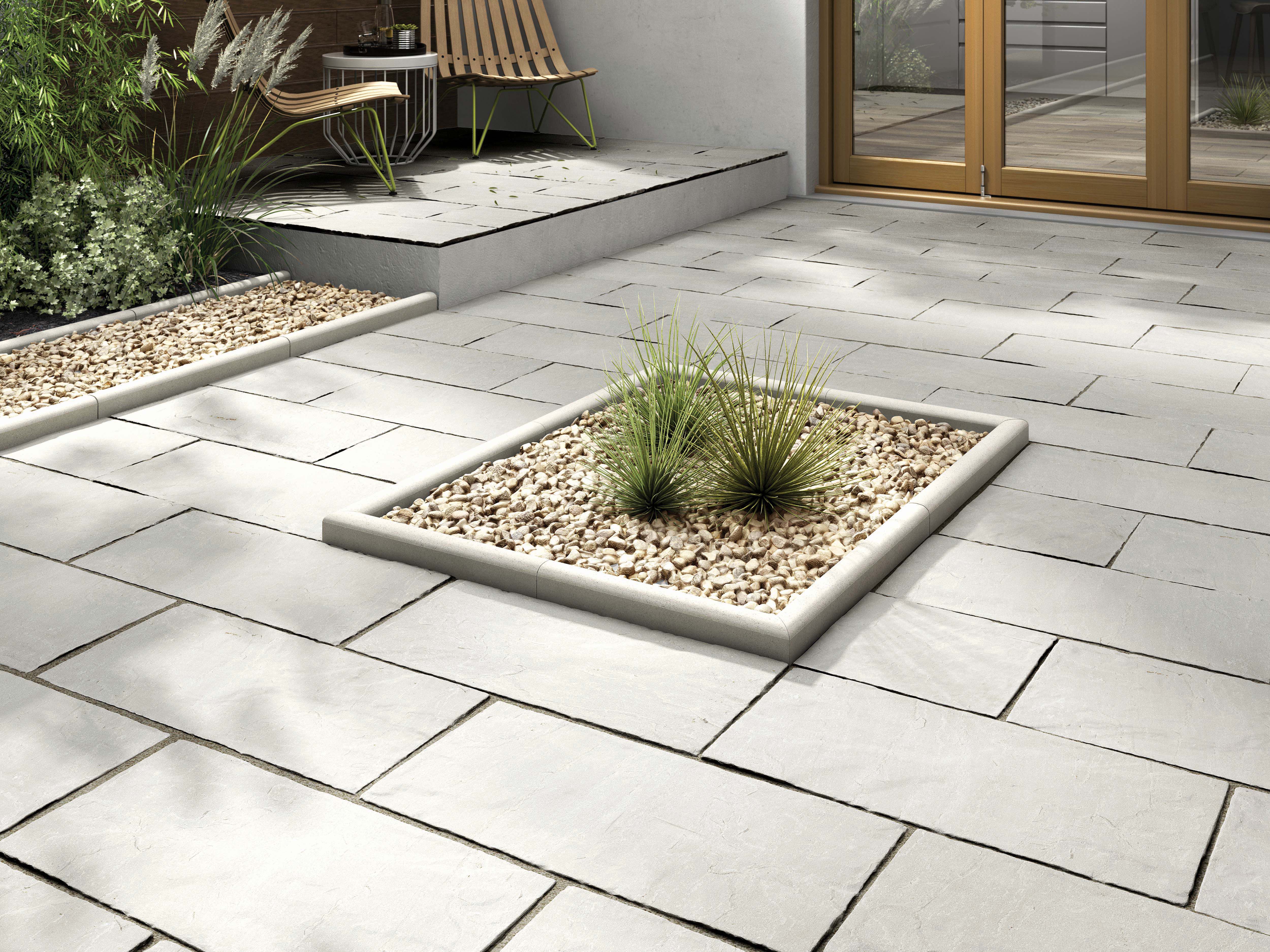 Marshalls Indian Sandstone Riven Grey Multi Paving Slab - 600 x 300 x 22mm - Pack of 72