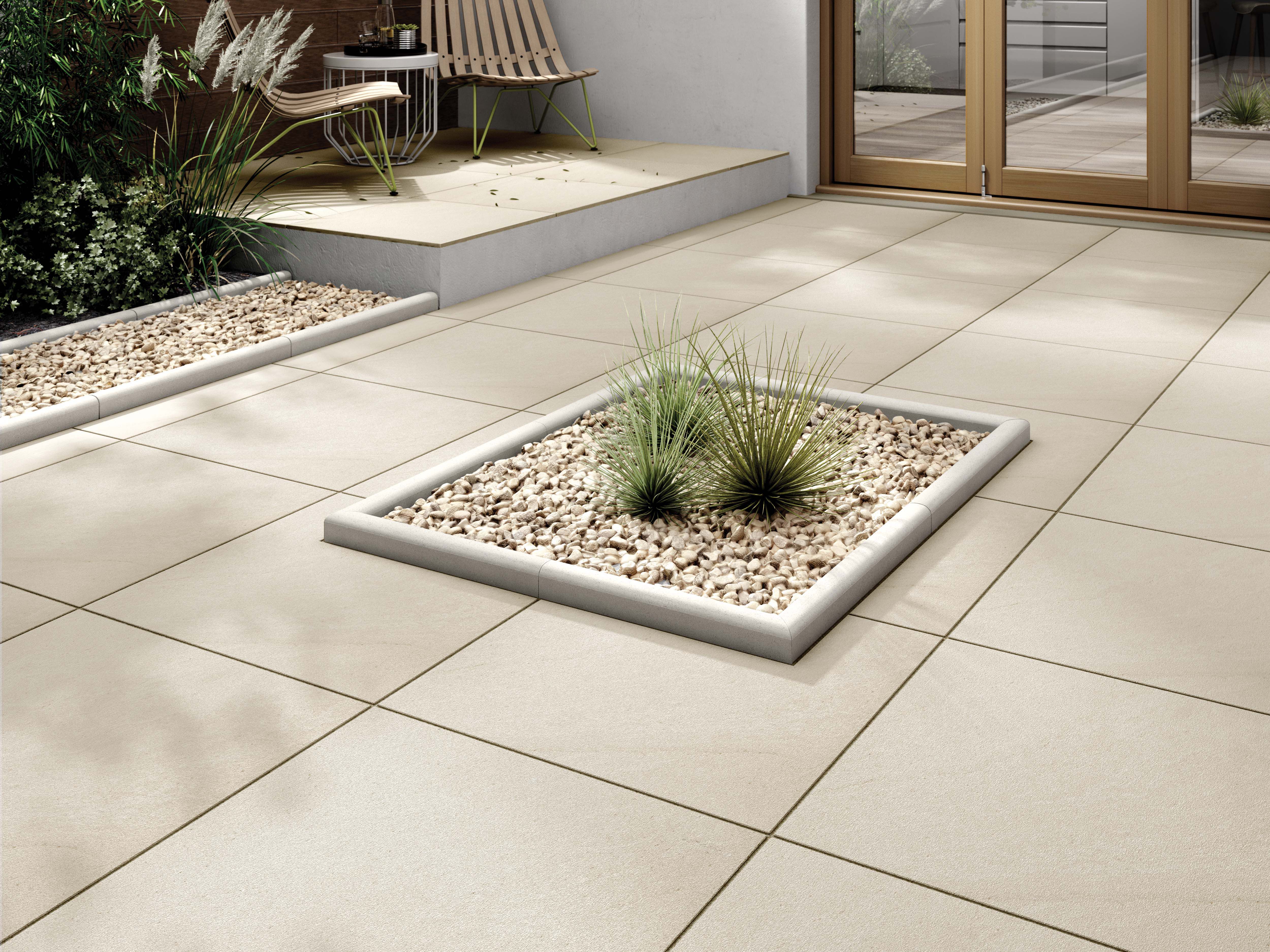 Image of Marshalls Sawn Sandstone Smooth Buff Multi Paving Slab 600 x 600 x 22mm - Pack of 38