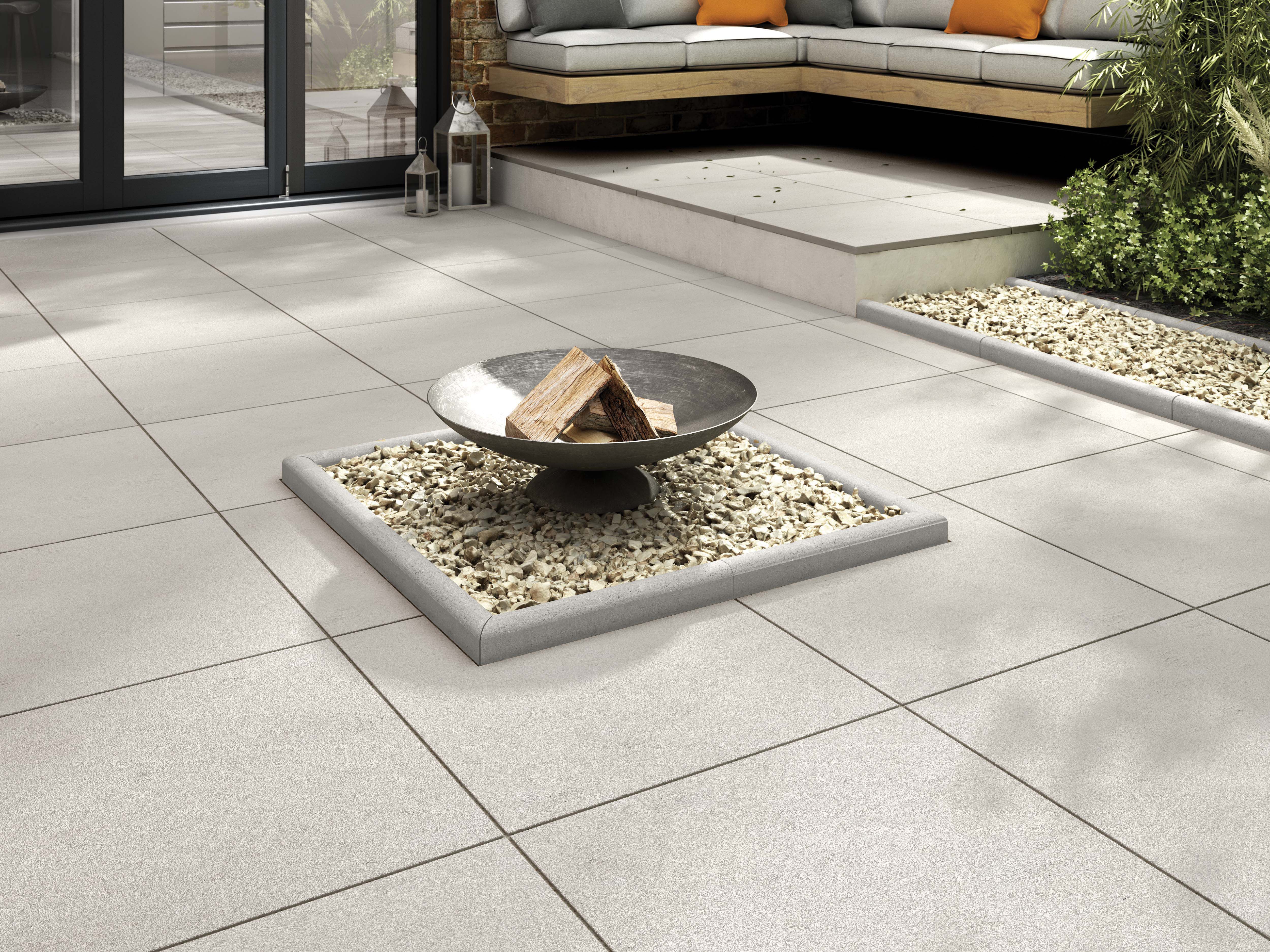 Marshalls Sawn Sandstone Smooth Grey Multi Paving Slab 600 x 600 x 22mm - Pack of 38