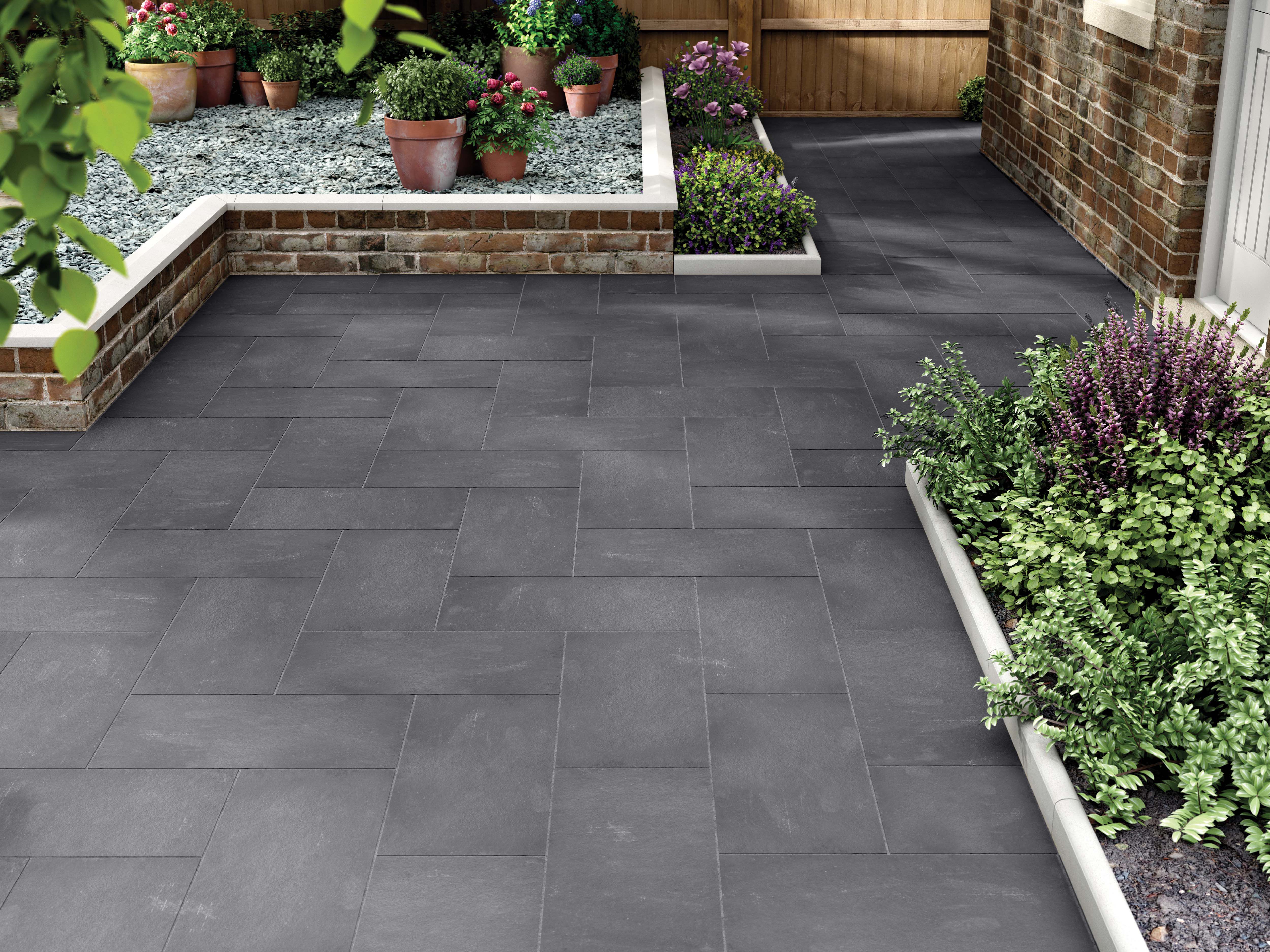 Marshalls Limestone Textured Black Multi Paving Slab - 600 x 300 x 22mm - Pack of 72