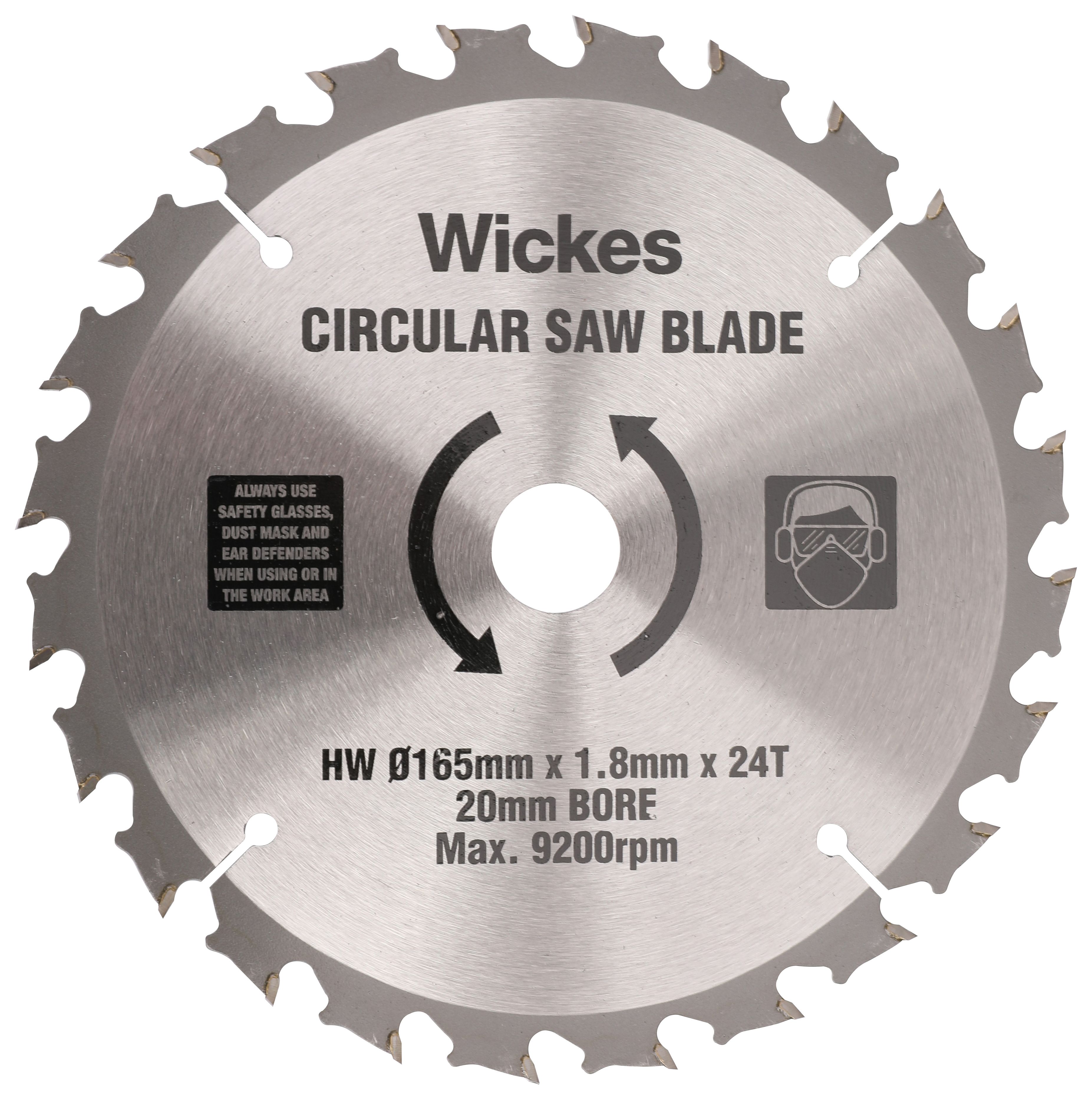 Image of Wickes 24 Teeth Coarse Cut Tct Circular Saw Blade - 165mm x 20mm