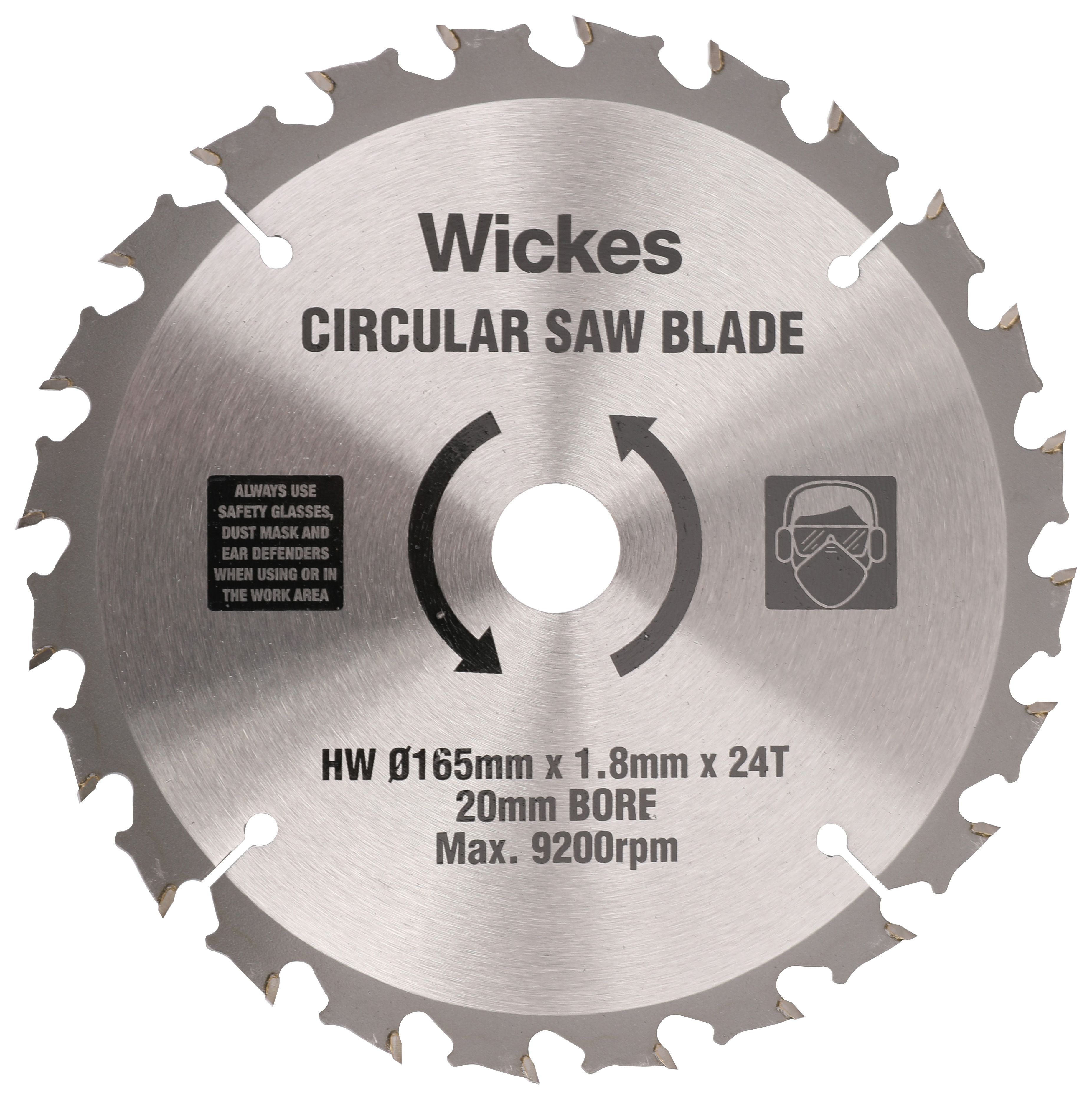 Wickes 24 Teeth Coarse Cut Tct Circular Saw Blade - 165mm x 20mm