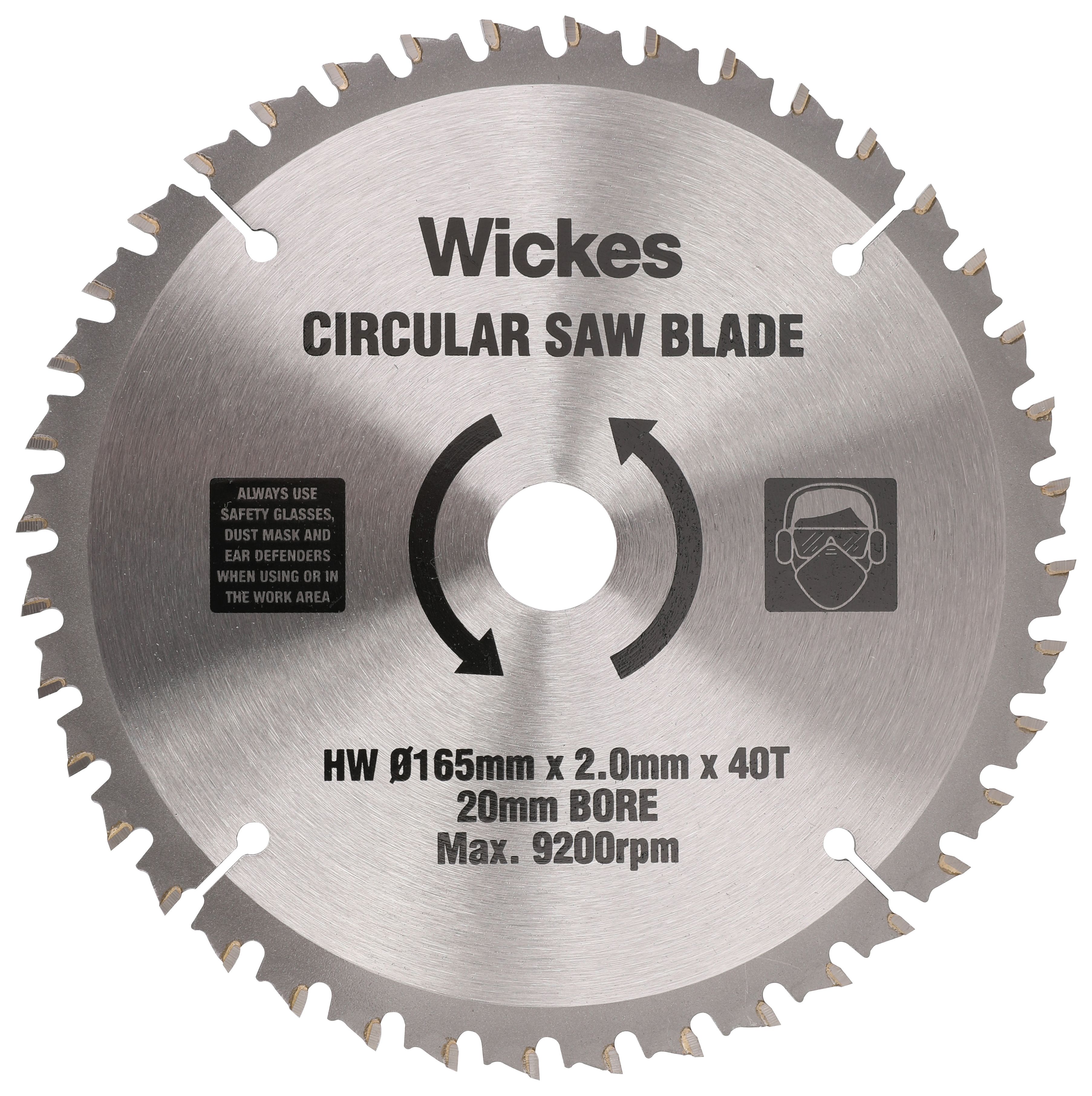 Wickes 40 Teeth Medium Cut Tct Circular Saw Blade - 165mm x 20mm