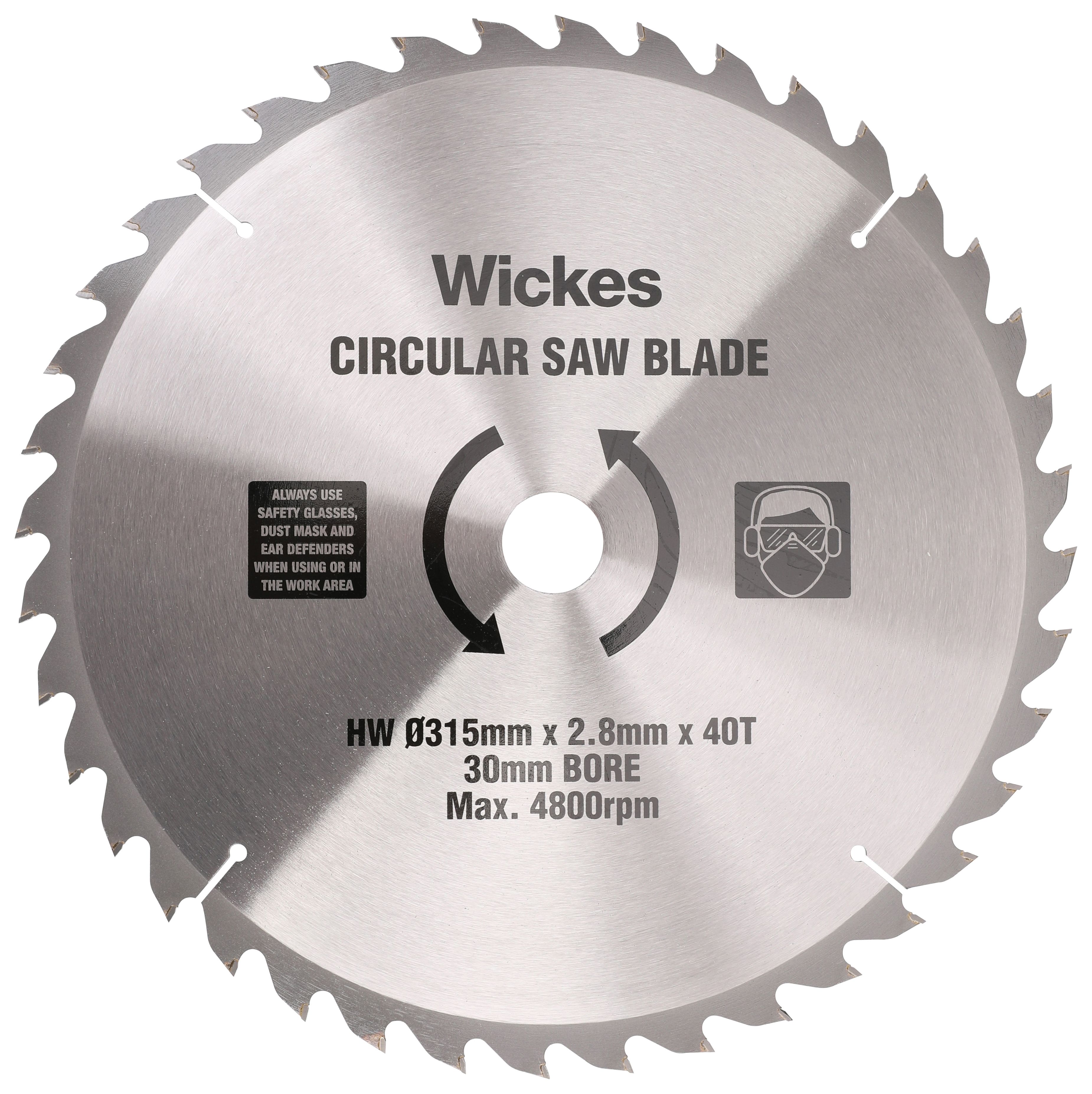 Image of Wickes 40 Teeth Tct Circular Saw Blade - 315mm x 30mm