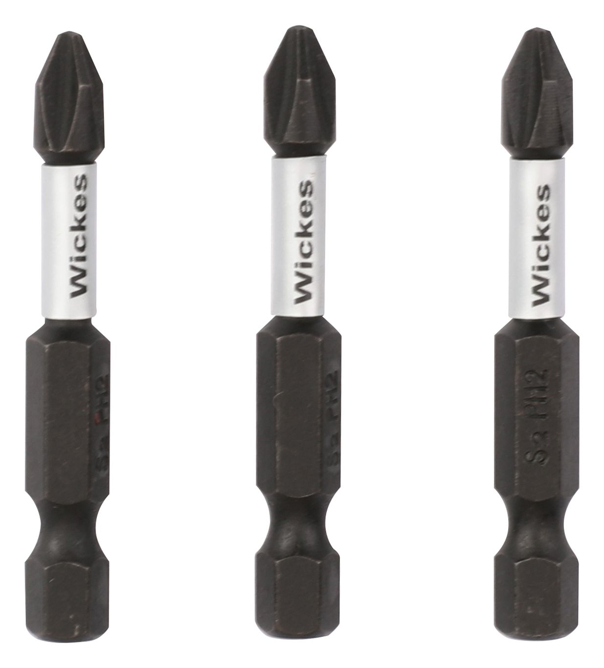 Image of Wickes Impact Screwdriver Bit PH2 - 50mm - Pack of 3