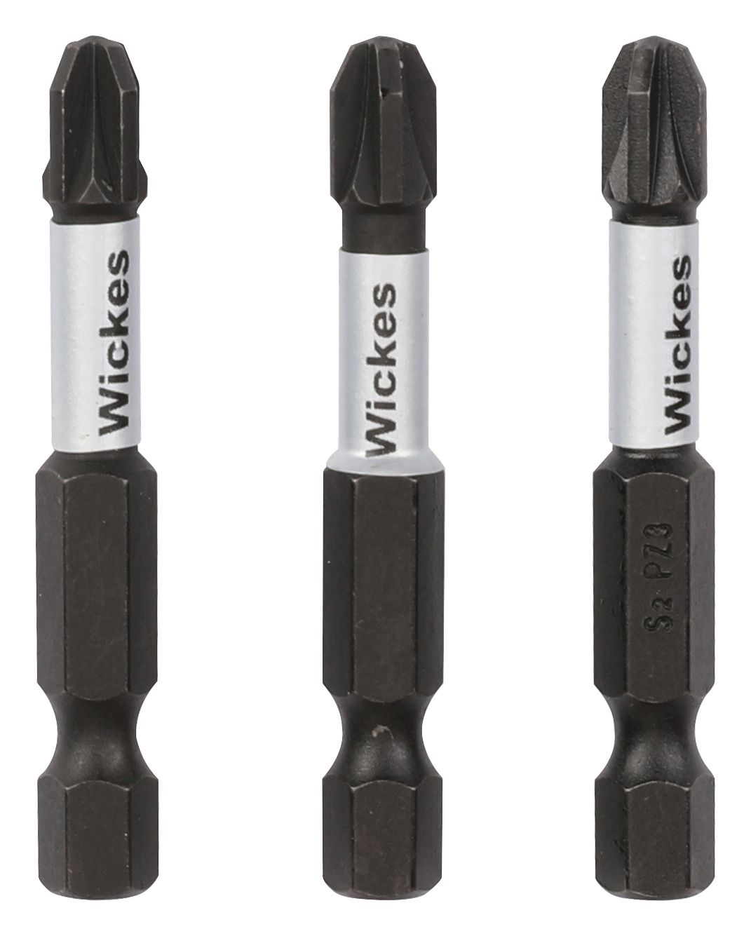 Image of Wickes Impact Screwdriver Bit PZ3 - 50mm - Pack of 3