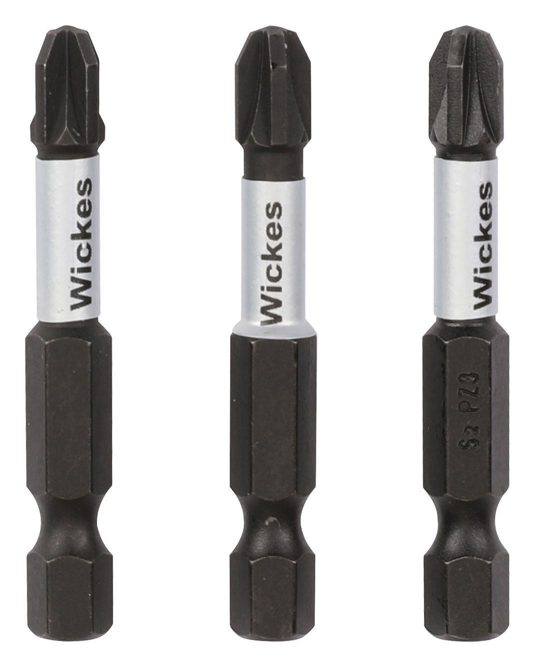 Wickes Impact Screwdriver Bit PZ3 - 50mm - Pack of 3