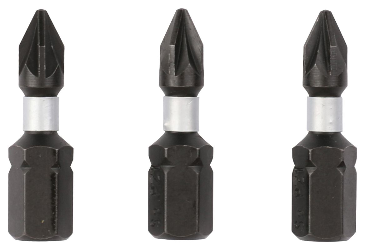 Image of Wickes Impact Screwdriver Bit PZ1 - 25mm - Pack of 3