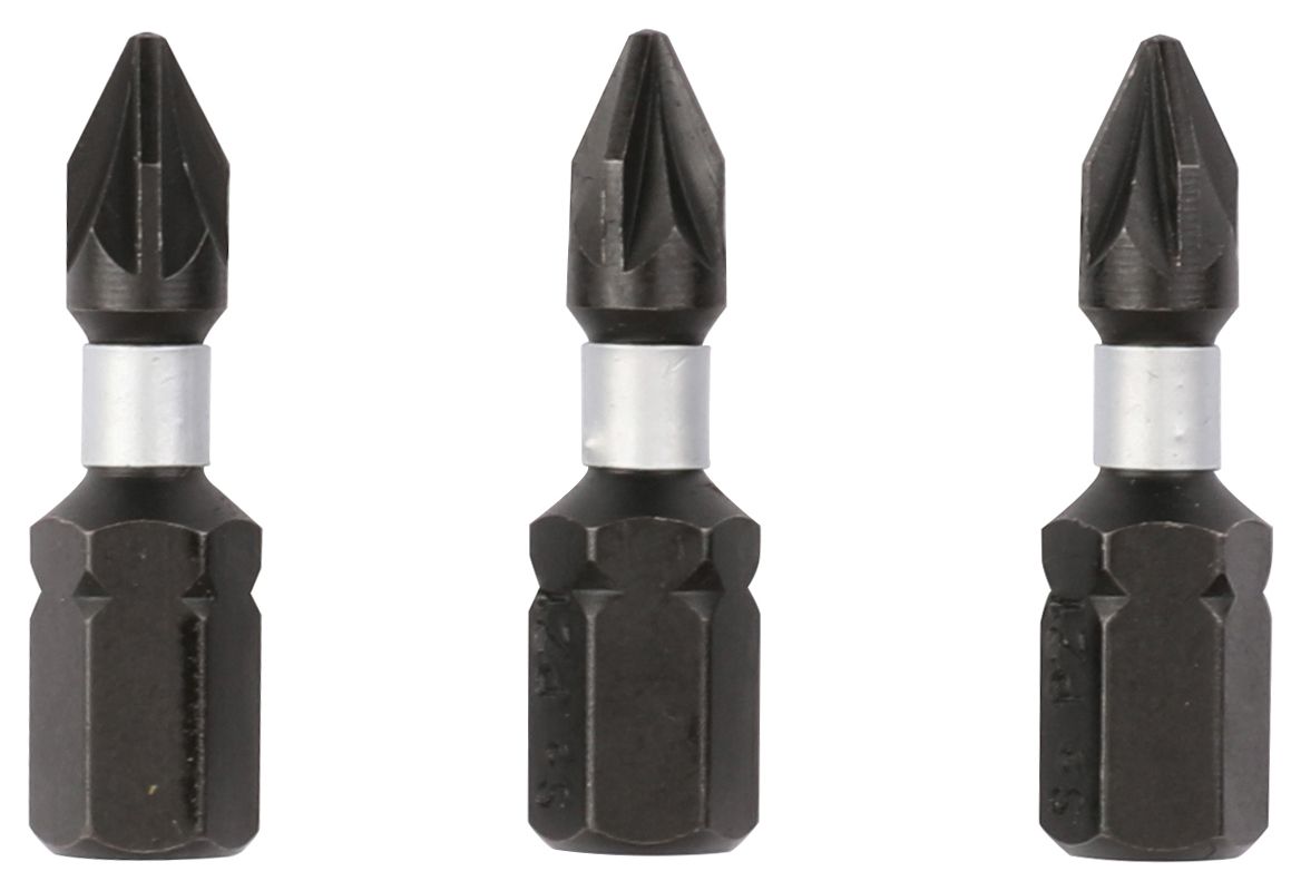 Wickes Impact Screwdriver Bit PZ1 - 25mm - Pack of 3