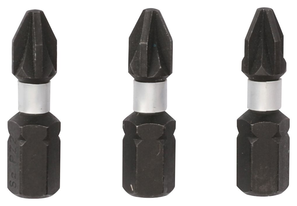 Image of Wickes Impact Screwdriver Bit PZ2 - 25mm - Pack of 3