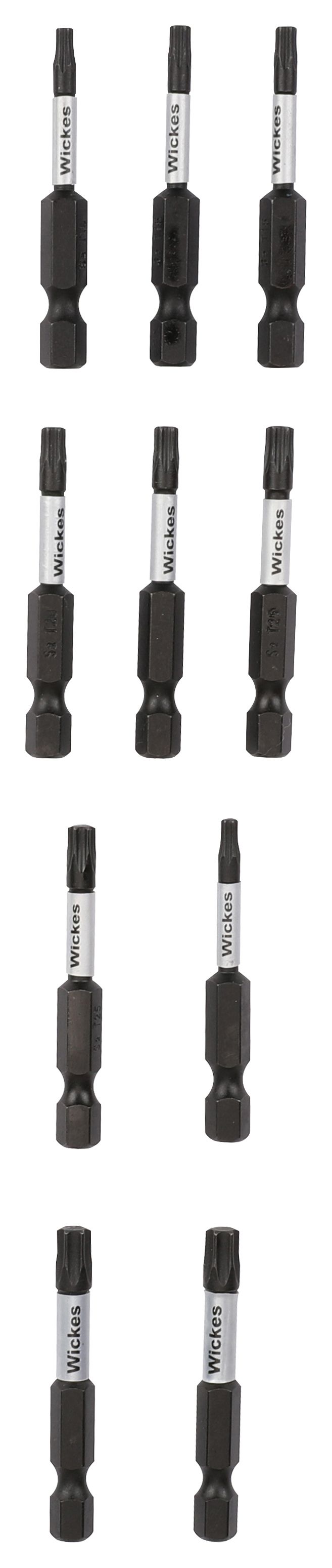 Wickes 10 Piece Torx® Mixed Impact Screwdriver Bit Set - 50mm