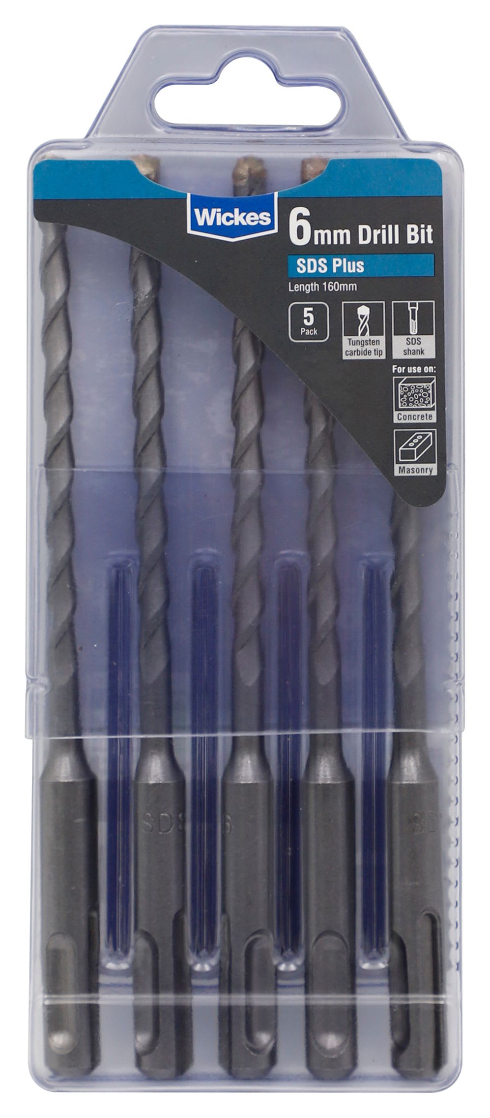 Wickes SDS+ Drill Bit 6 x 160mm Pack of 5 Wickes.co.uk