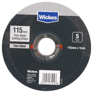 Wickes Thin Steel Cutting Discs 115mm - Pack of 5