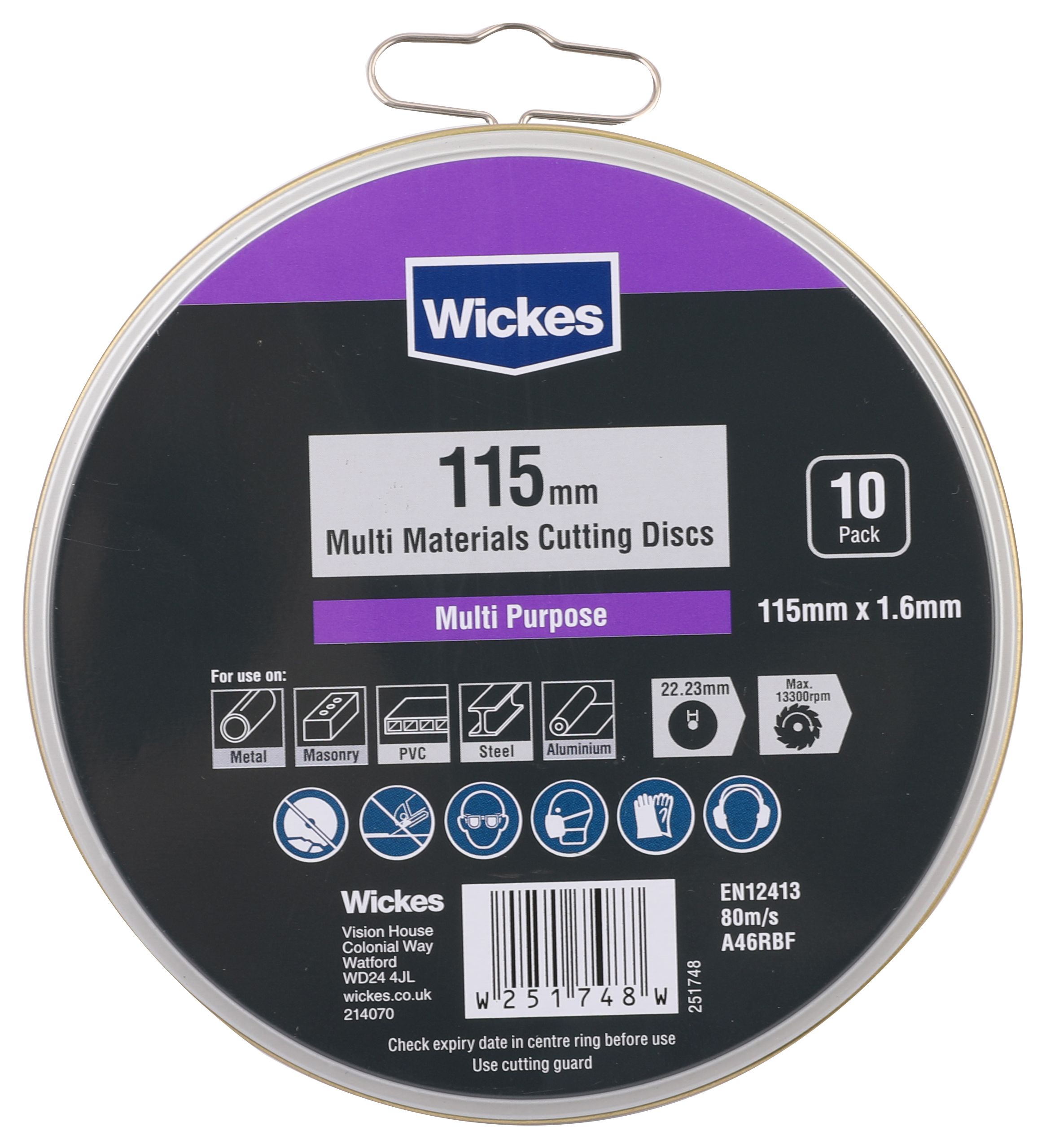 Wickes Multi Materials Cutting Discs 115mm - Pack of 10