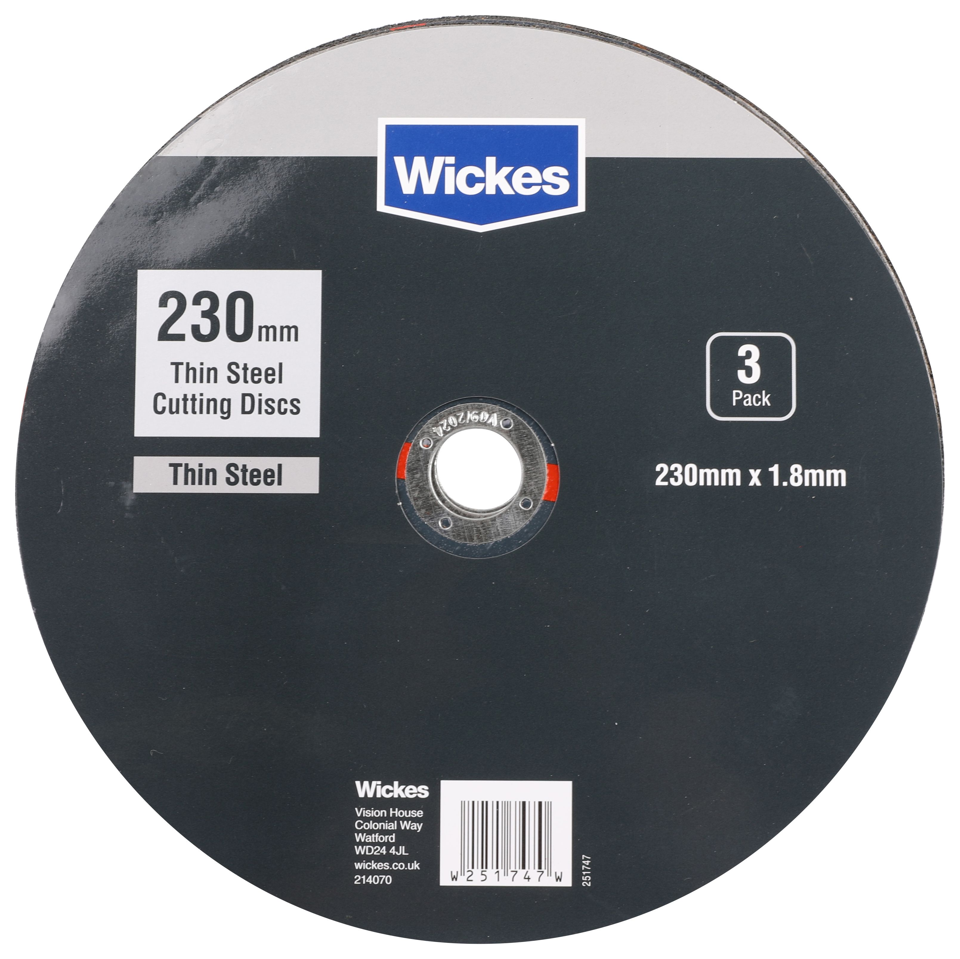 Image of Wickes Thin Steel Cutting Discs 230mm - Pack of 3