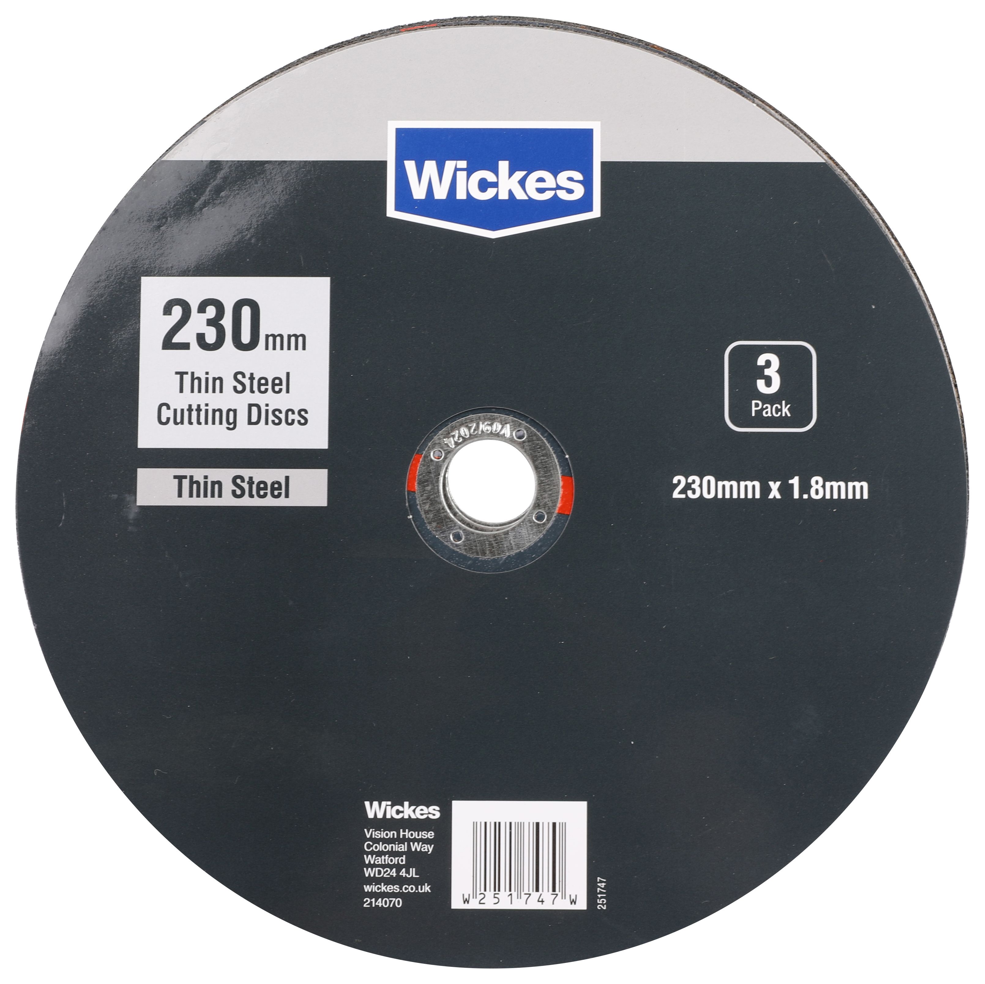 Wickes Thin Steel Cutting Discs 230mm - Pack of 3