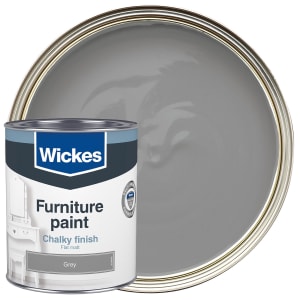 Wickes Flat Matt Furniture Paint - Grey - 750ml