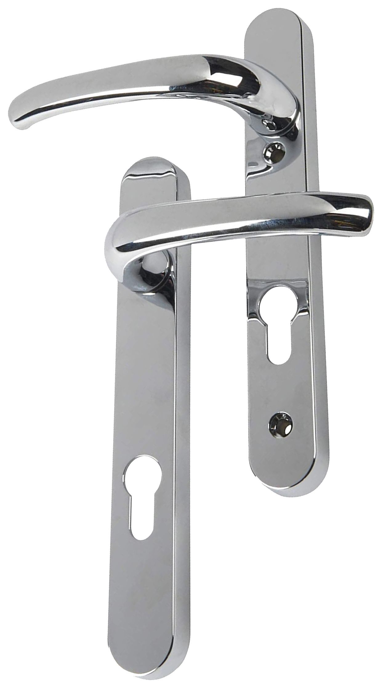 Image of Yale Essentials Short Backplate Door Handle - Polished Chrome