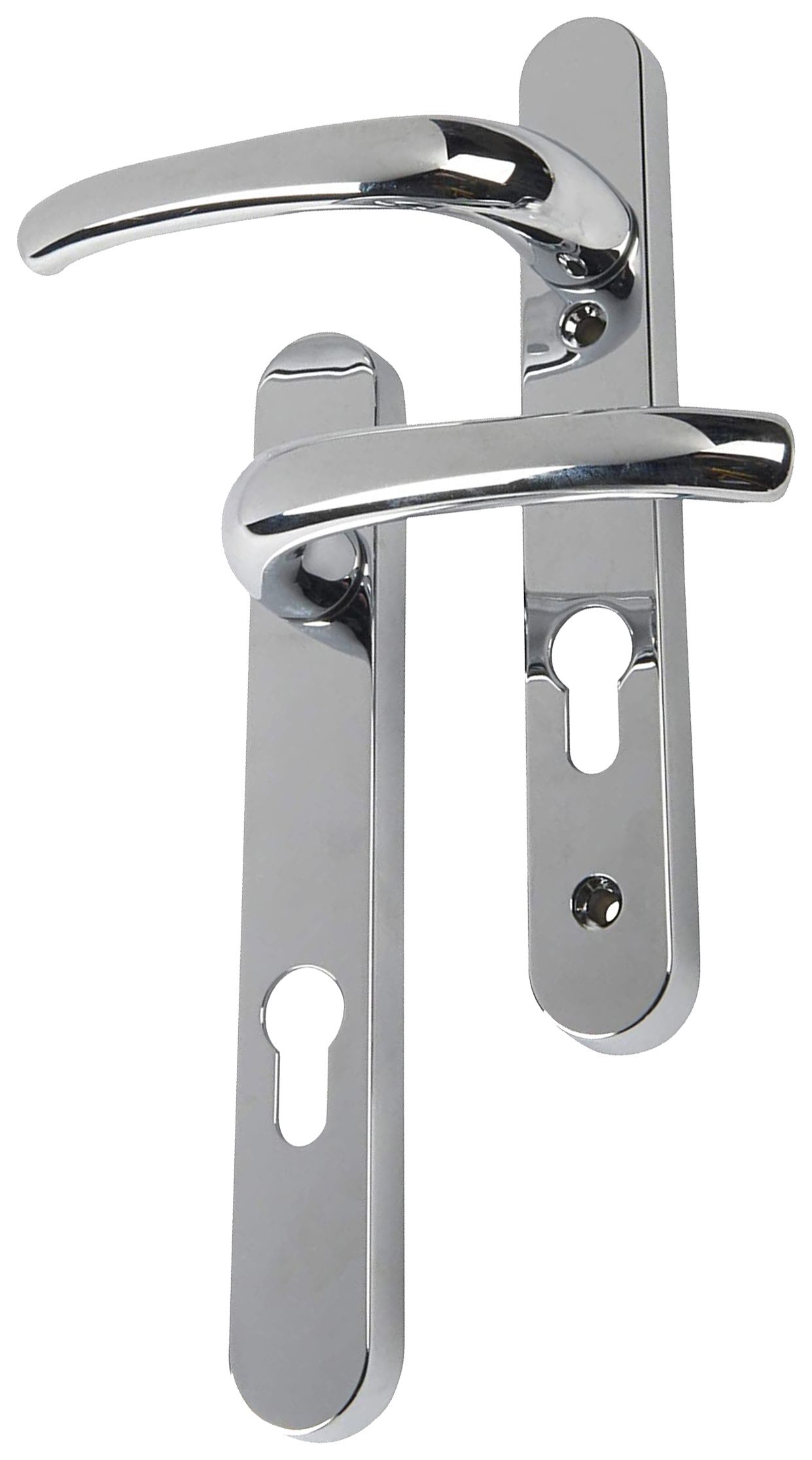 Yale Essentials Polished Chrome Short Backplate Door Handle - 1 Pair