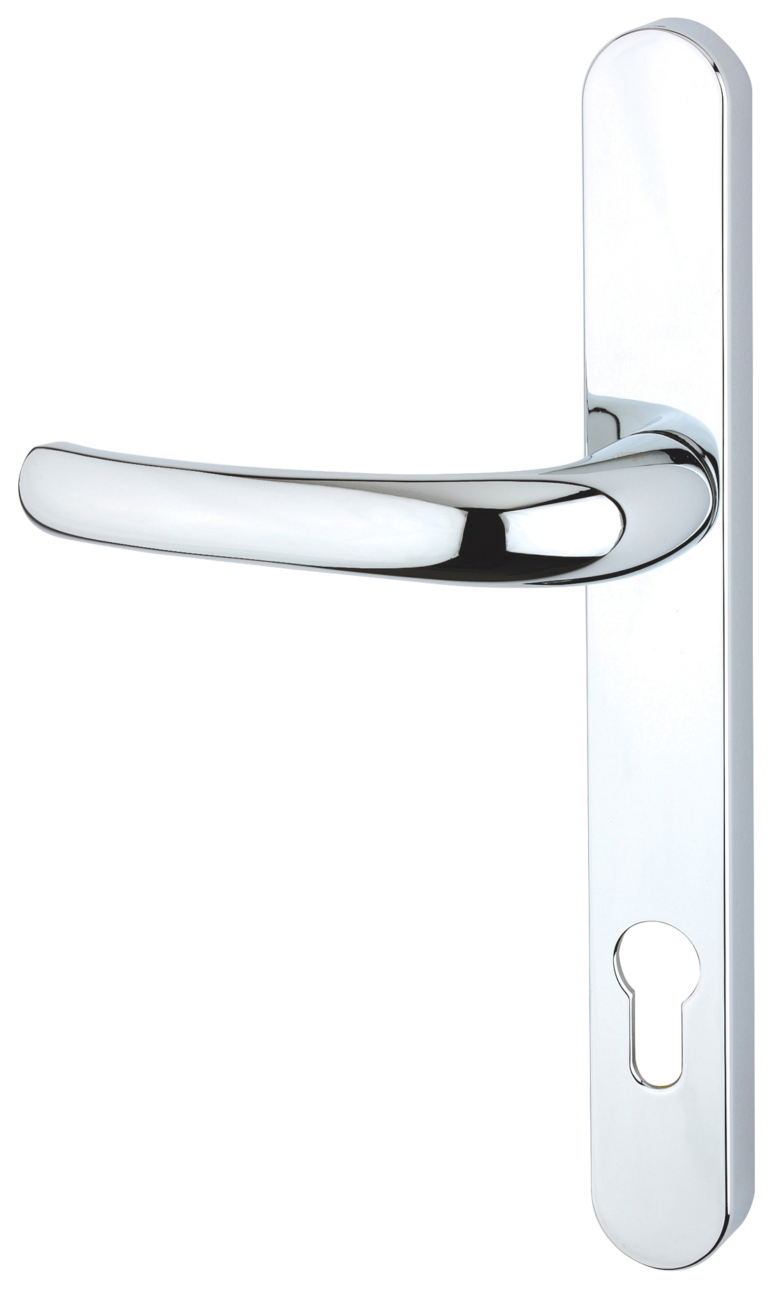 Image of Yale Essentials Long Backplate Door Handle - Polished Chrome