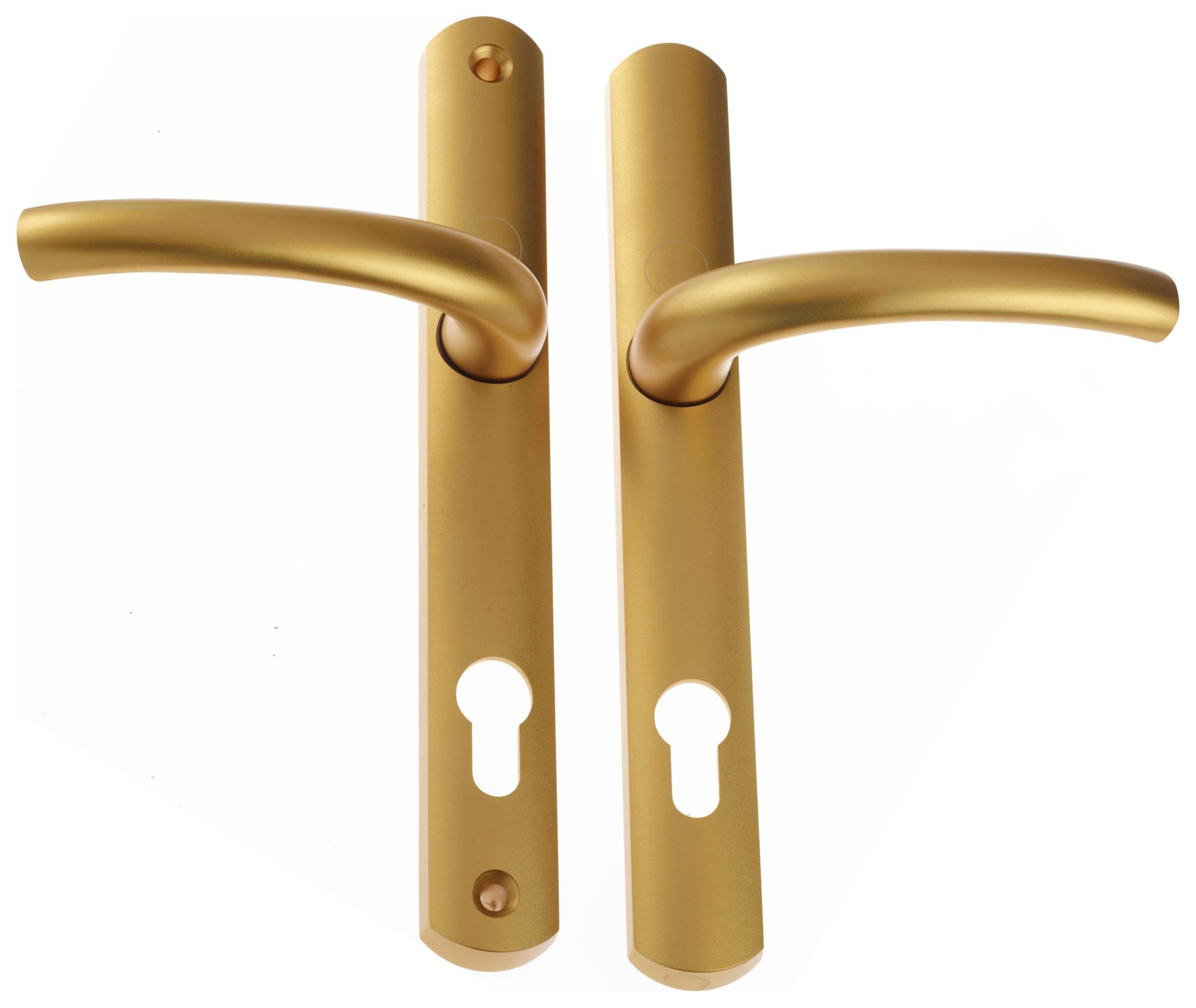 Yale Superior Long Backplate Door Handle - Satin Gold