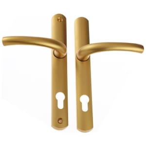 Yale Superior Long Backplate Door Handle - Satin Gold