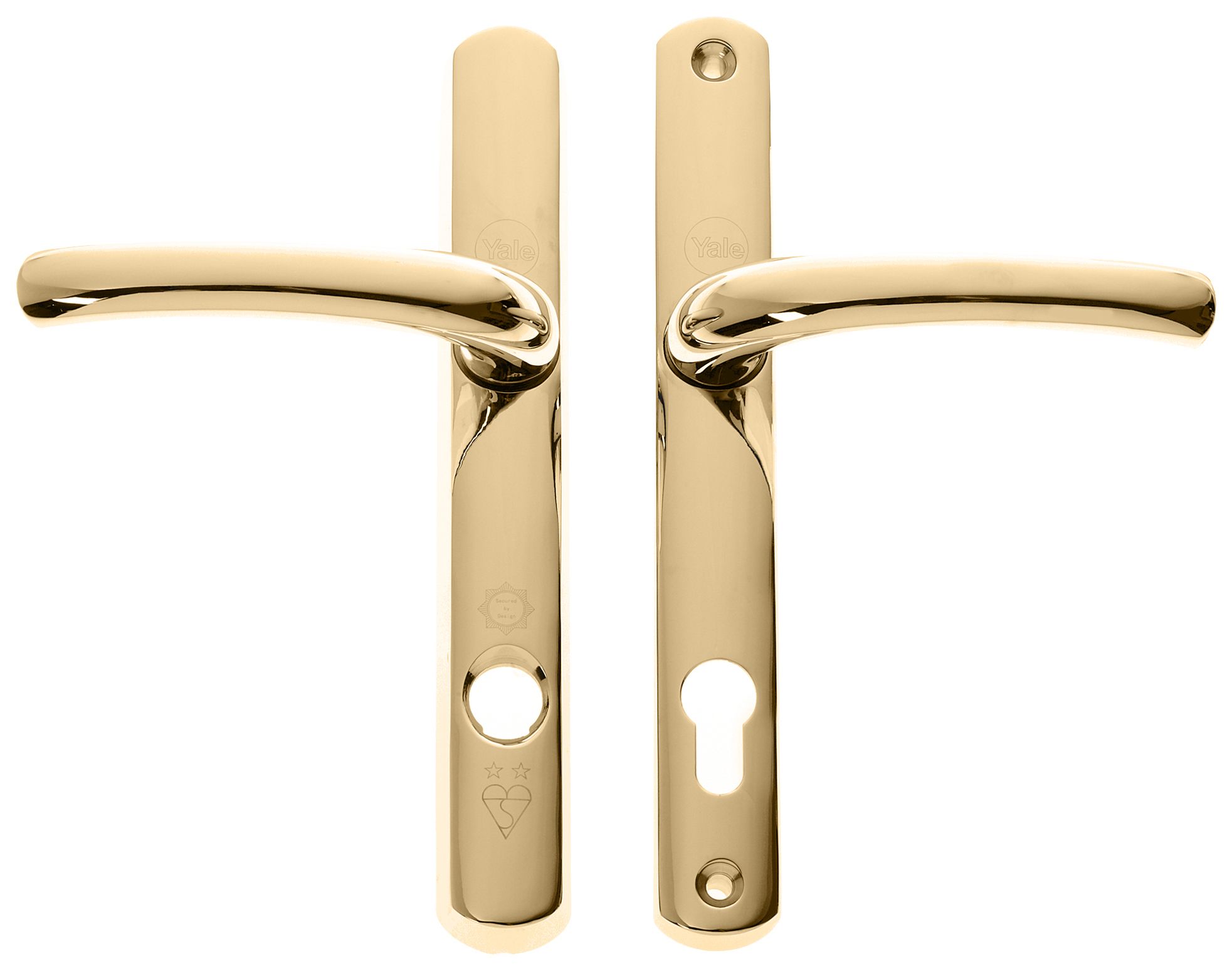 Image of Yale TS007 2* Platinum Security Door Handle - Polished Gold
