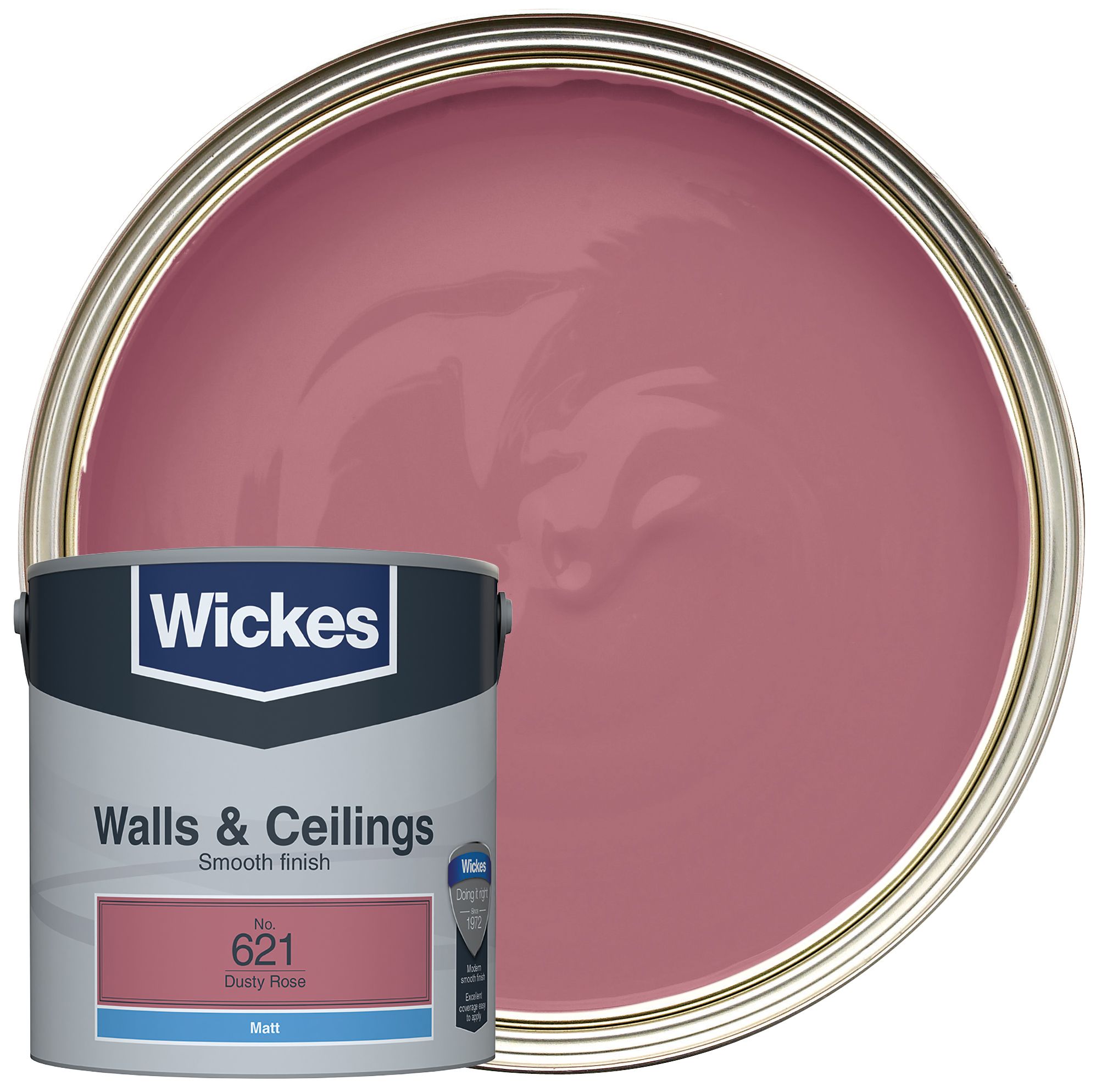 Wickes Vinyl Matt Emulsion Paint - Dusty Rose No.621 - 2.5L