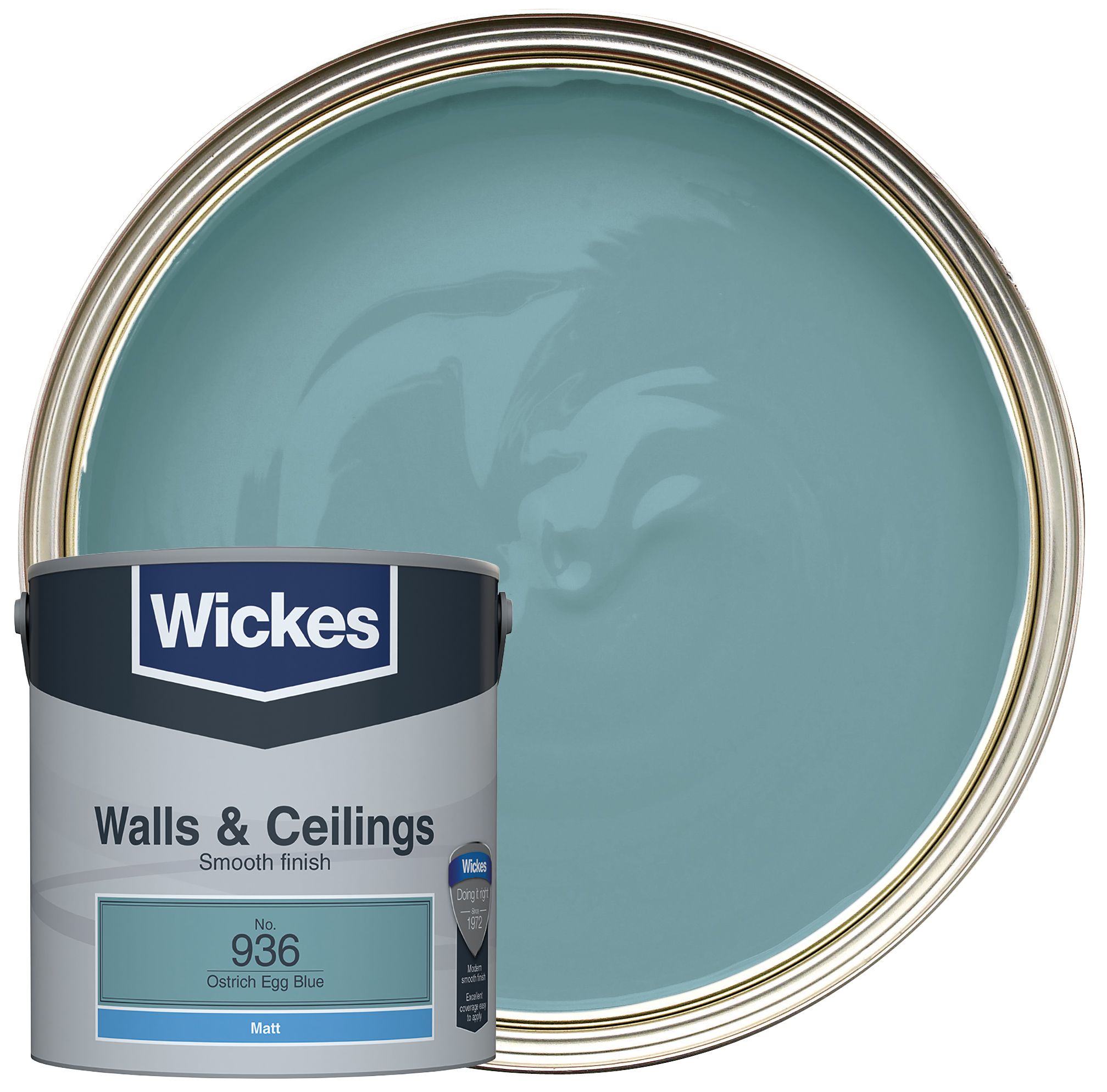 Wickes Vinyl Matt Emulsion Paint - Ostrich Egg Blue No.936 - 2.5L