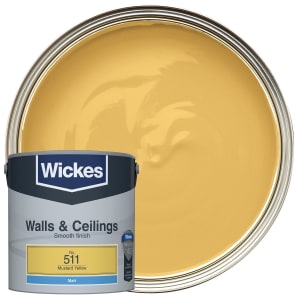 Wickes Vinyl Matt Emulsion Paint - Mustard Yellow No.511 - 2.5L