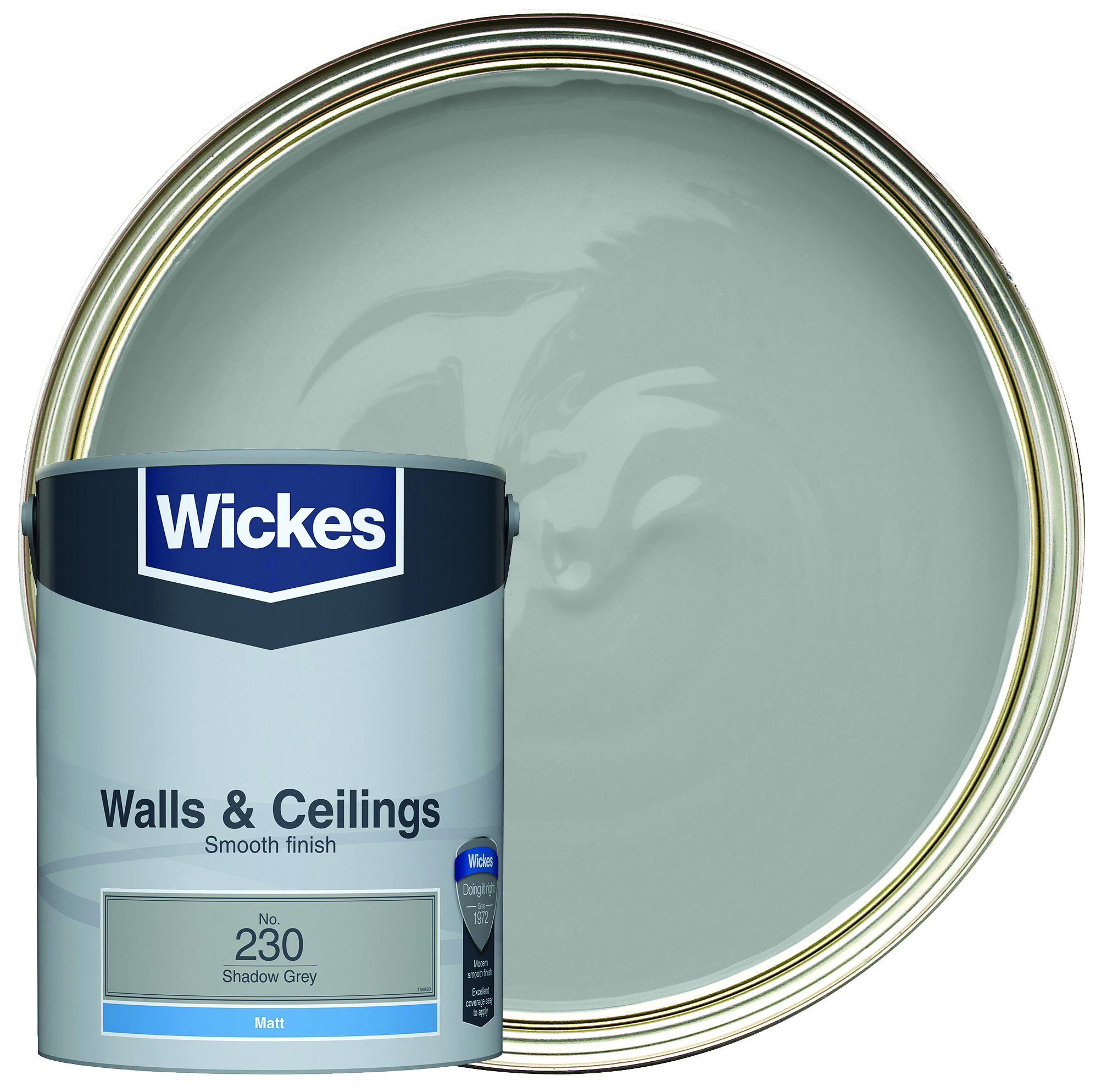 Wickes Vinyl Matt Emulsion Paint - Shadow Grey No.230 - 5L