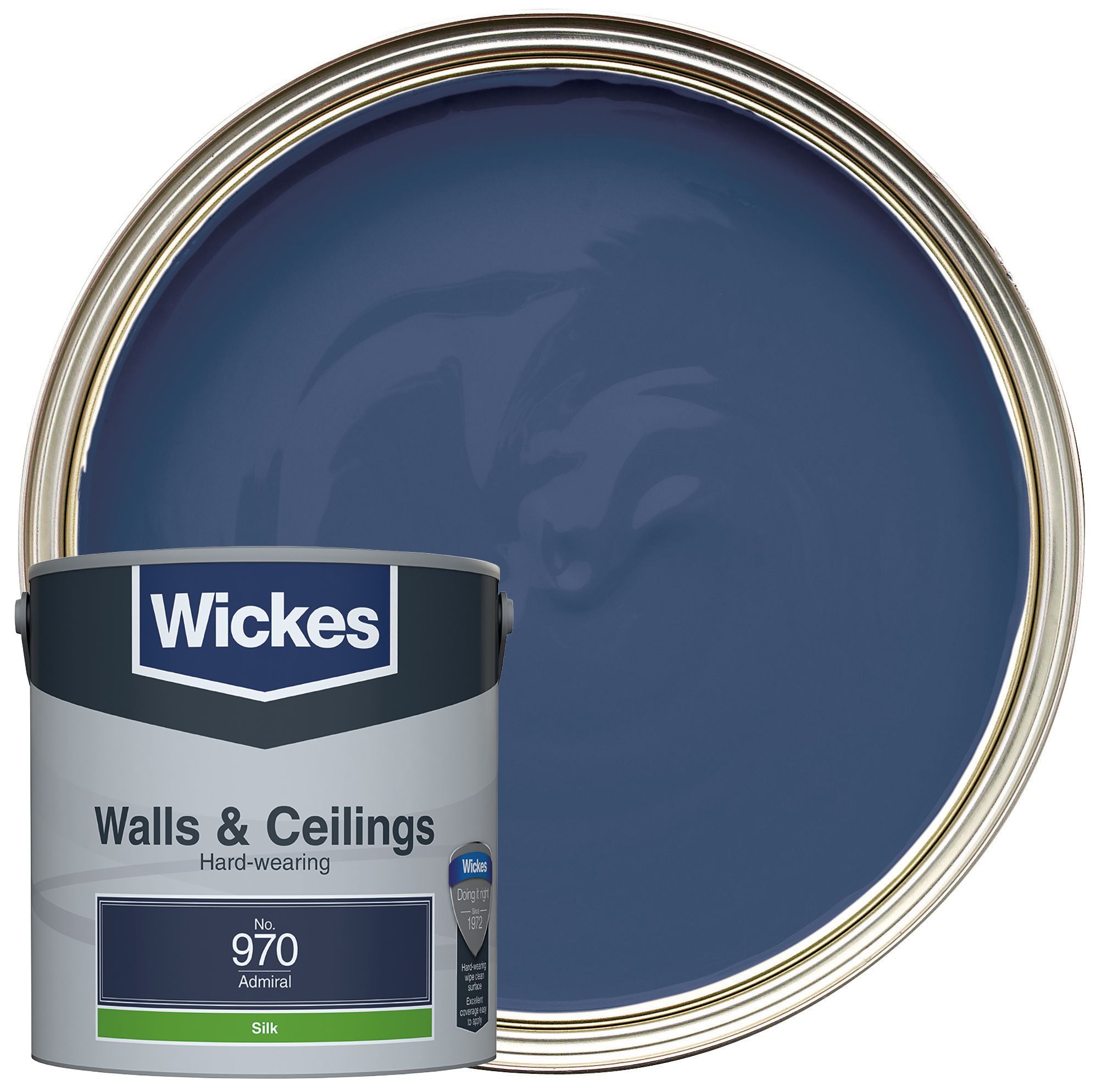 Image of Wickes Vinyl Silk Emulsion Paint - Admiral No.970 - 2.5L