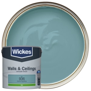 Wickes Vinyl Silk Emulsion Paint - Ostrich Egg Blue No.936 - 2.5L