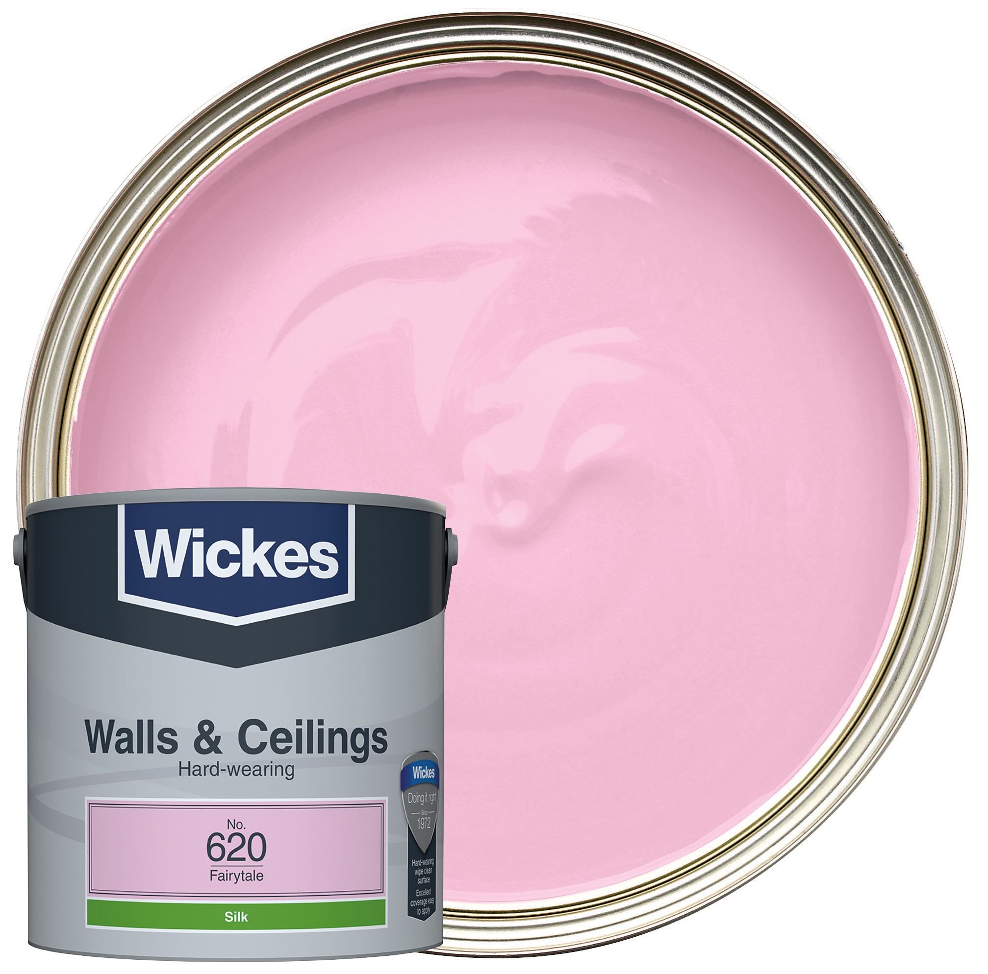Image of Wickes Vinyl Silk Emulsion Paint - Fairytale No.620 - 2.5L