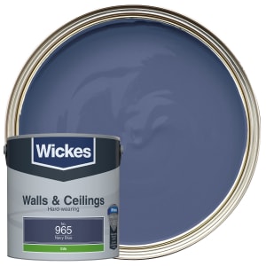 Wickes Vinyl Silk Emulsion Paint - Navy Blue No.965 - 2.5L
