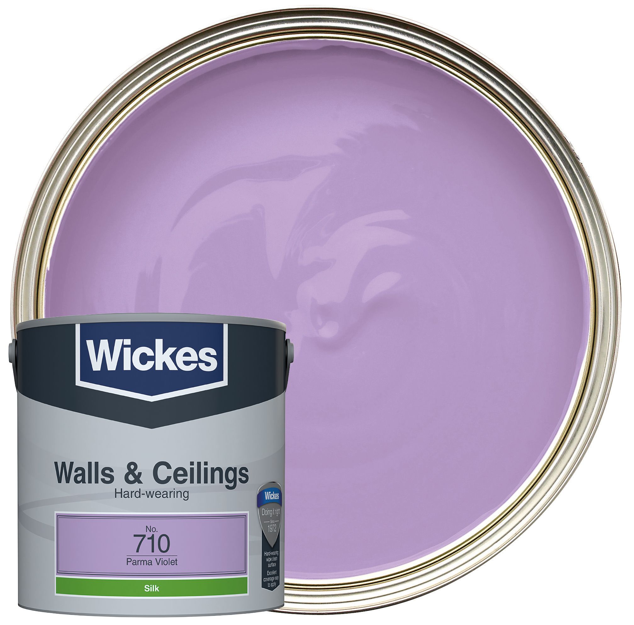 Wickes Vinyl Silk Emulsion Paint - Parma Violet No.710 - 2.5L