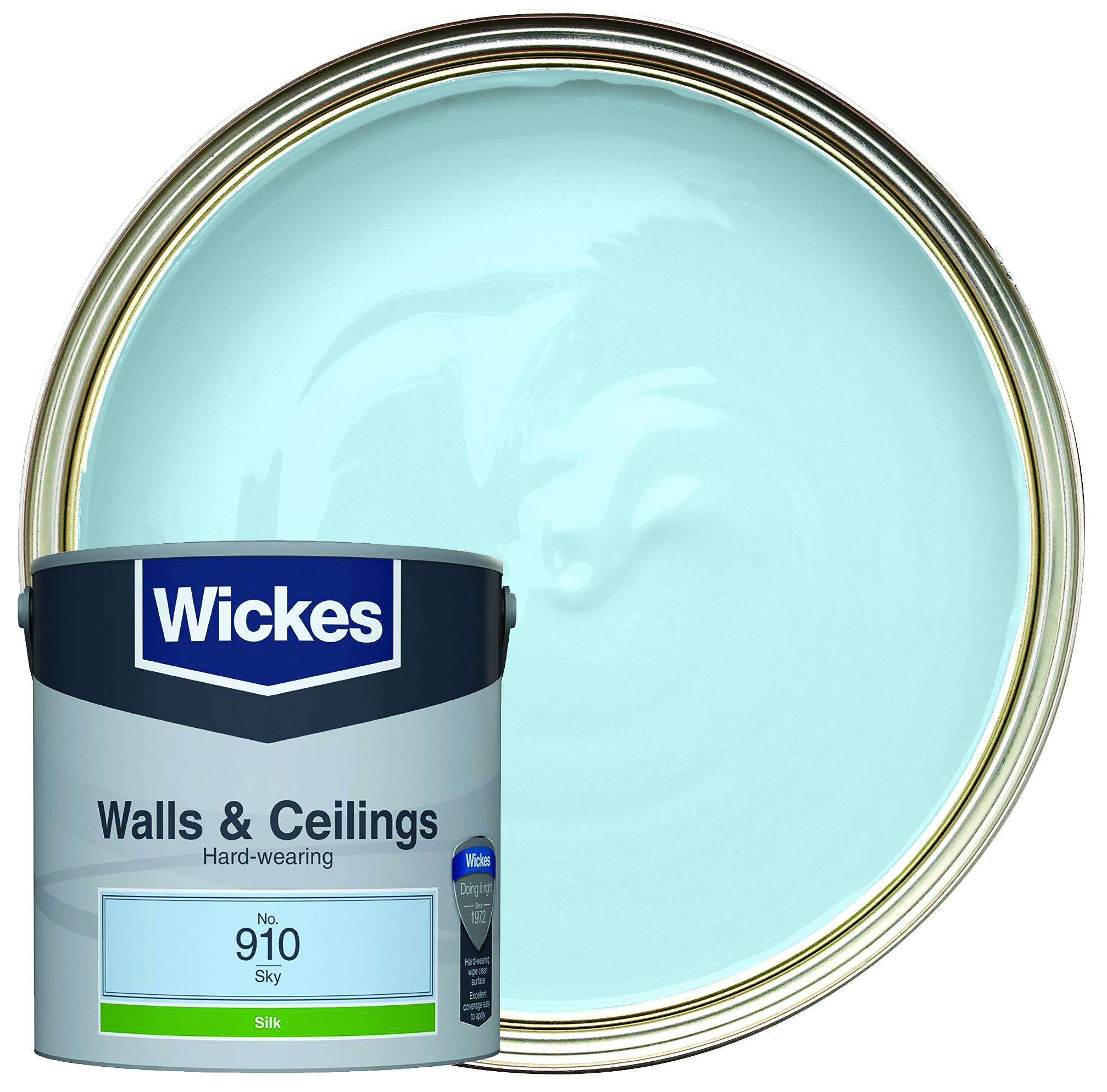 Wickes Vinyl Silk Emulsion Paint - Sky No.910 - 2.5L