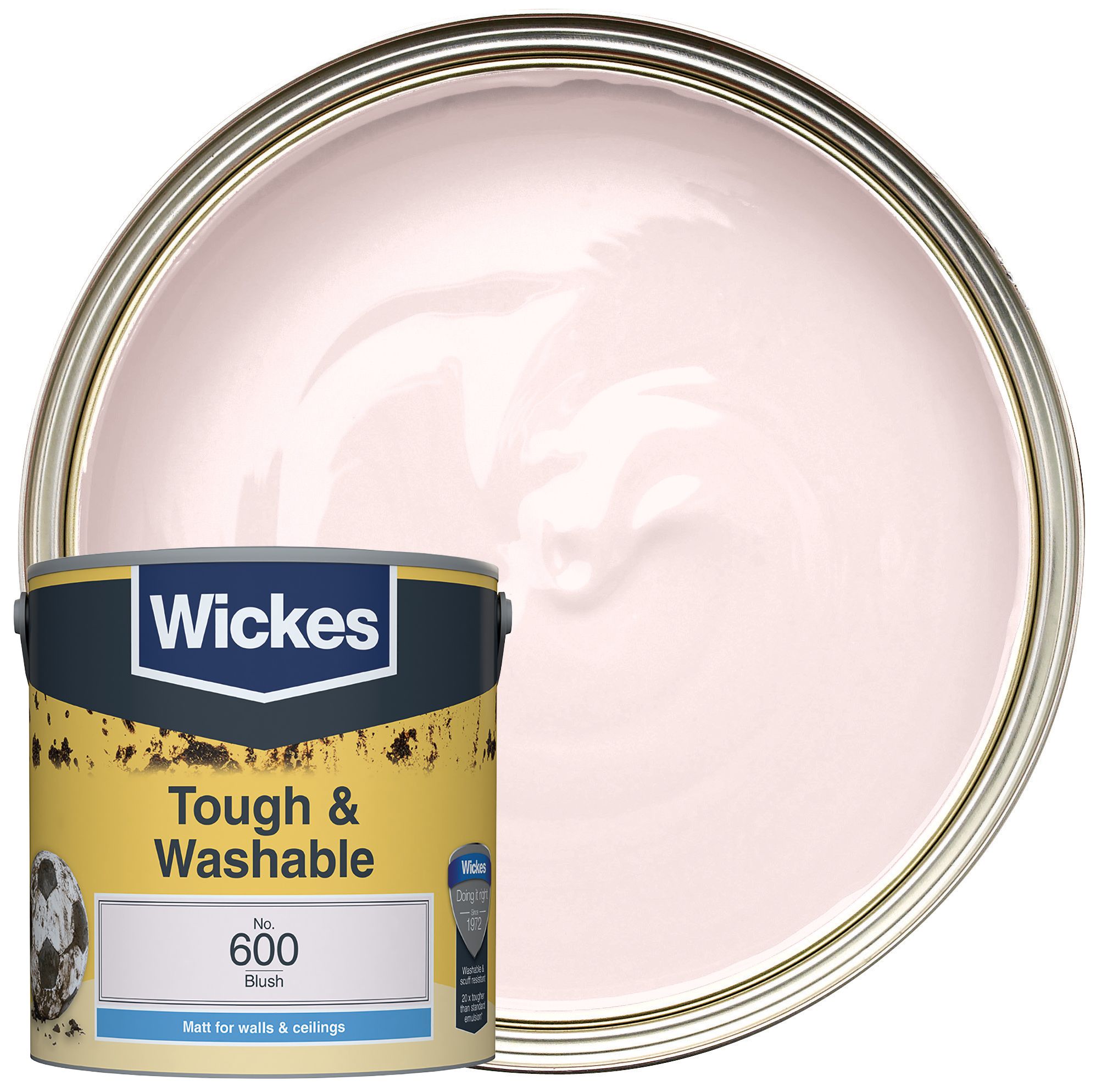 Wickes Tough & Washable Matt Emulsion Paint - Blush No.600 - 2.5L