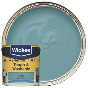 Wickes Ostrich Egg Blue - No. 936 Tough & Washable Matt Emulsion Paint - 2.5L