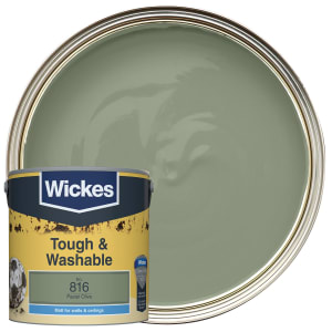 Wickes Tough & Washable Matt Emulsion Paint - Pastel Olive No.816 - 2.5L