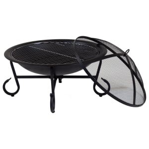 Charles Bentley 56cm Round Open Bowl Outdoor Fire Pit - Black